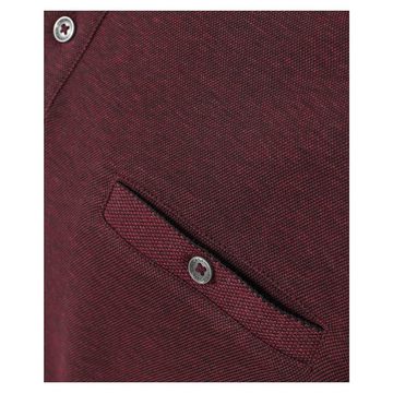 CASAMODA Langarm-Poloshirt CasaModa bordeaux meliertes Übergrößen Poloshirt Langarm easy care