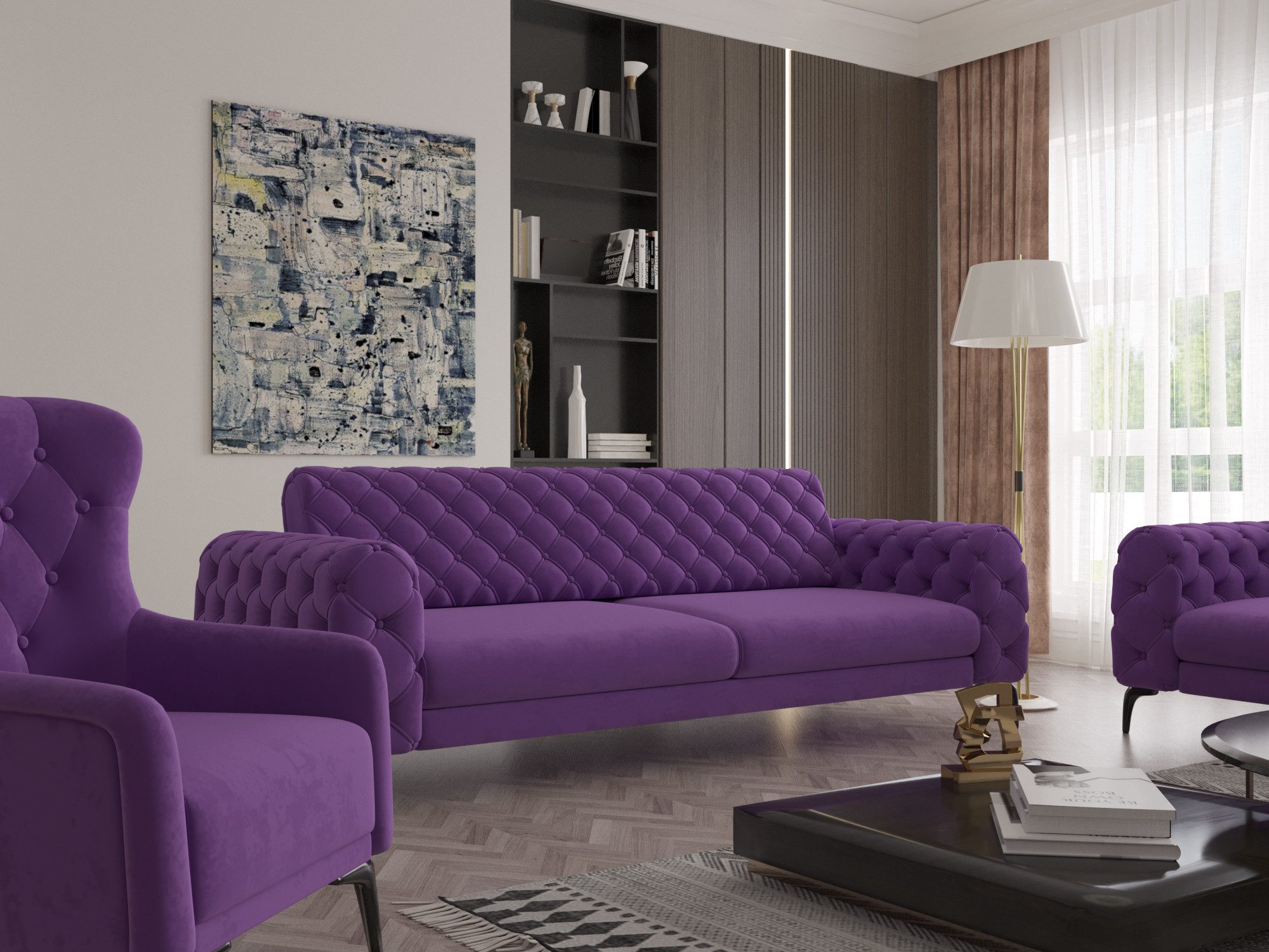 Möbeldreams Chesterfield-Sofa Sofa-Set Arizona Chesterfield Schlaffunktion günstig online kaufen