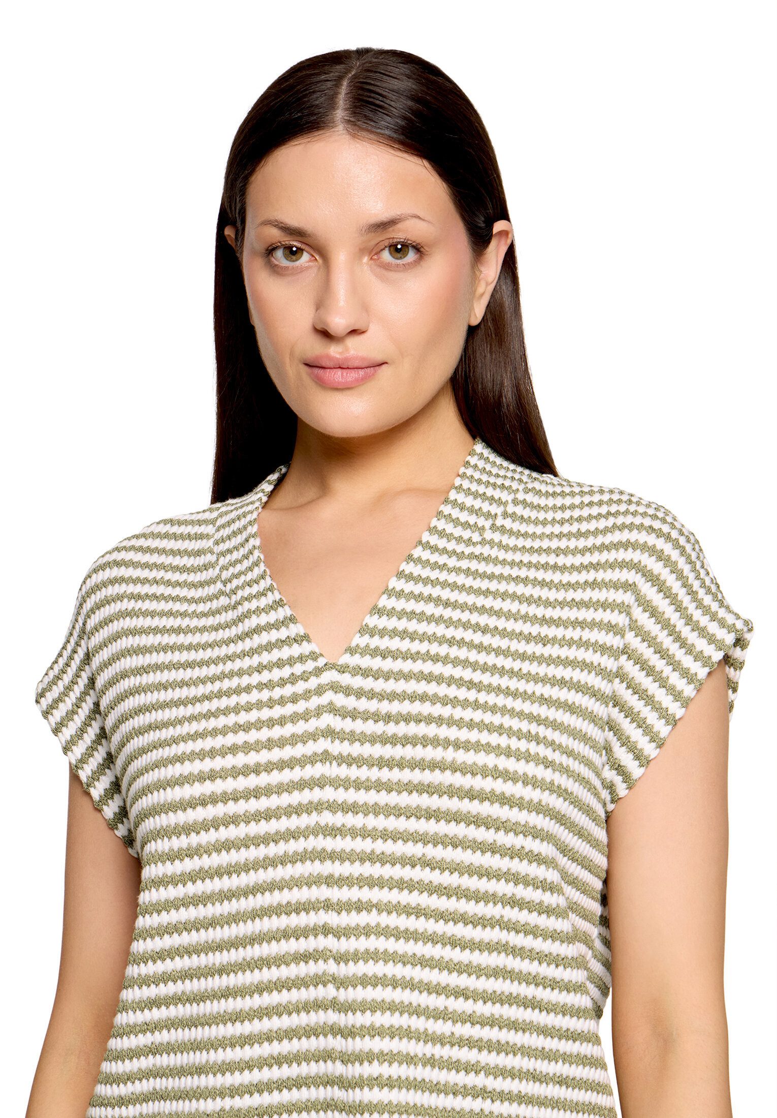 Cartoon Kurzarmshirt Damen mit V-Ausschnitt (1-tlg)