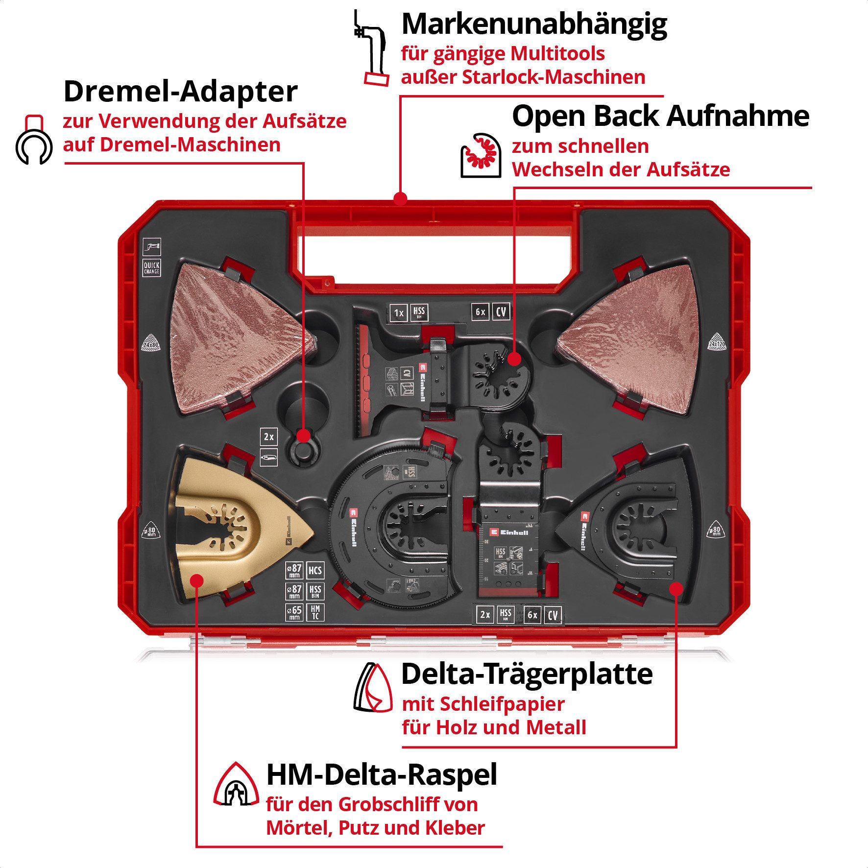 Einhell Tauchsägeblatt XXL-CASE, 70-tlg. Multitool-Set günstig online kaufen