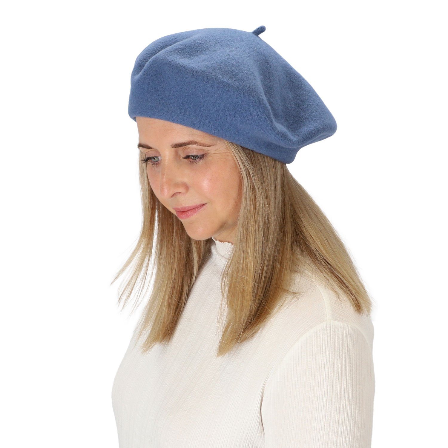 halsüberkopf Accessoires Baskenmütze Filzbaske aus reinem günstig online kaufen
