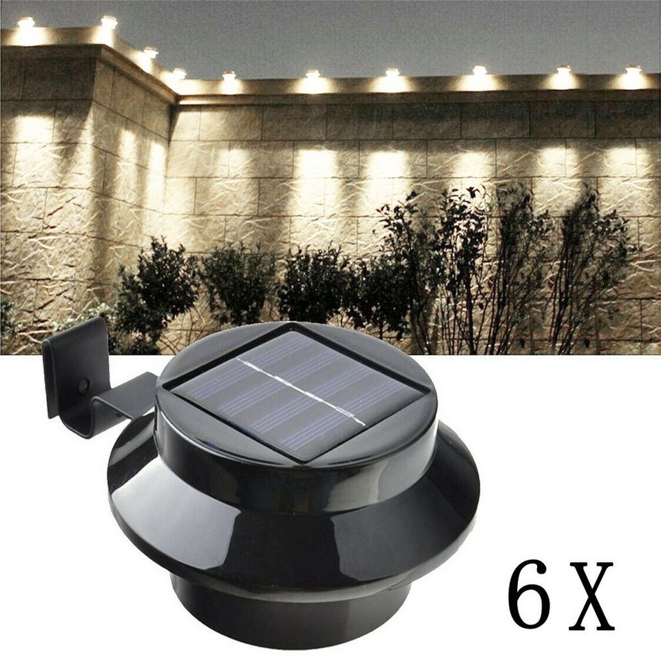 LETGOSPT LED Solarleuchte 3er Set Solarleuchten LED Garten  Dachrinnenleuchte Aussen Zaunleuchte, LED fest integriert, LED  Solarleuchten Zaunlicht für Patio, Gehwege, Hof, Garage, Eave