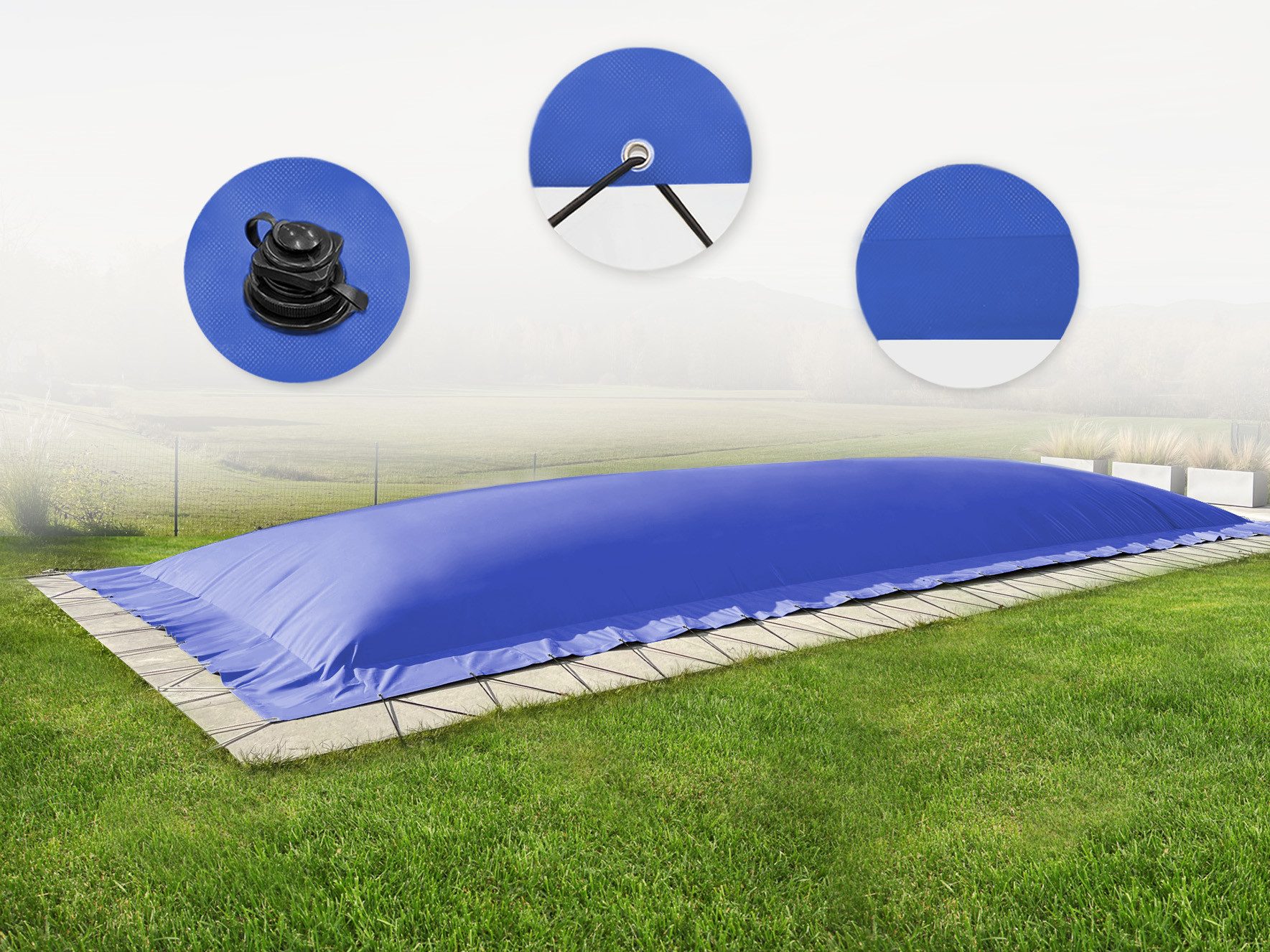 AirDeluxe Pool-Abdeckplane (Profi-Qualität) Rechteckige aufblasbare Poolpla günstig online kaufen