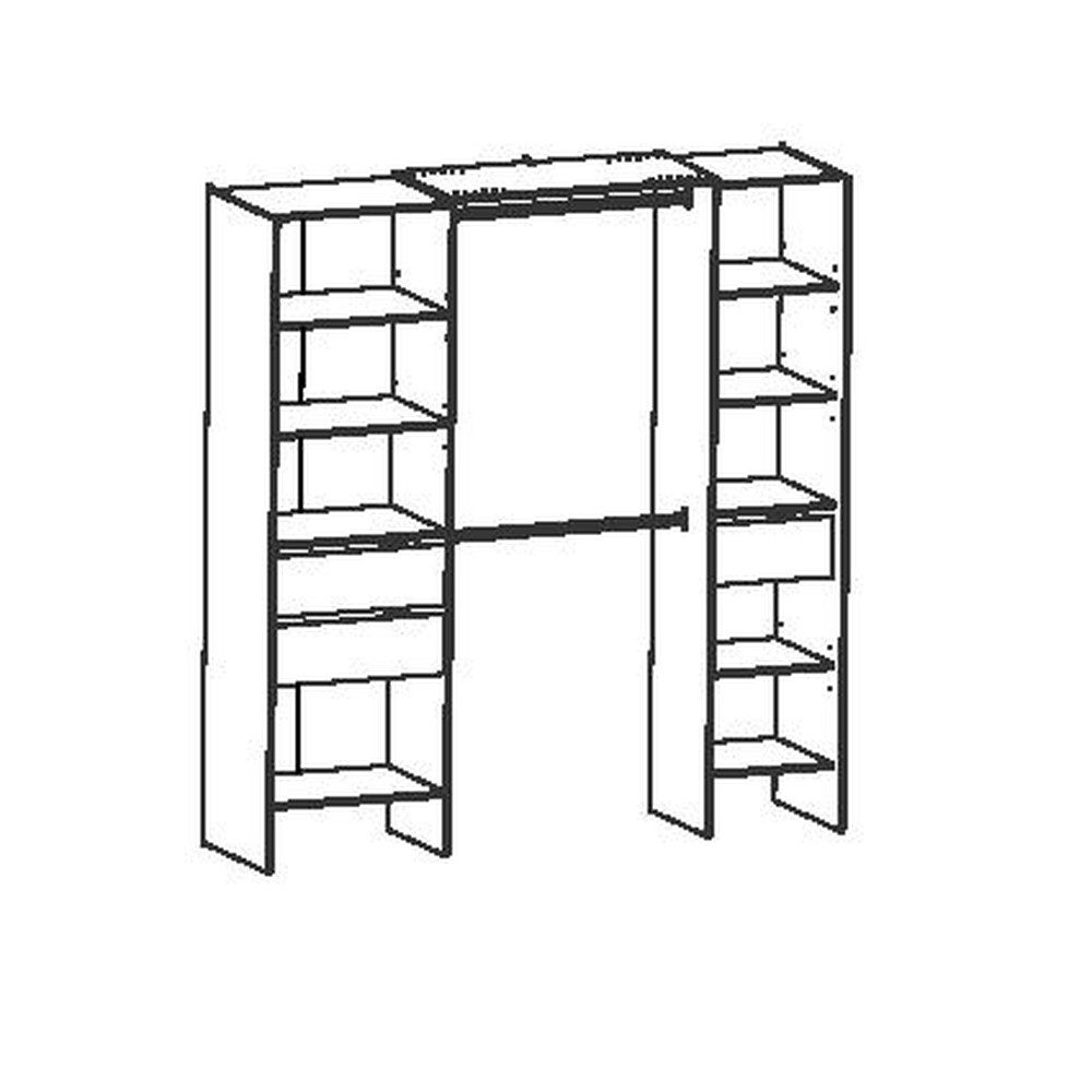 PREISBRECHER Kleiderschrank Miami 192 x 205 x 50 cm (B/H/T)