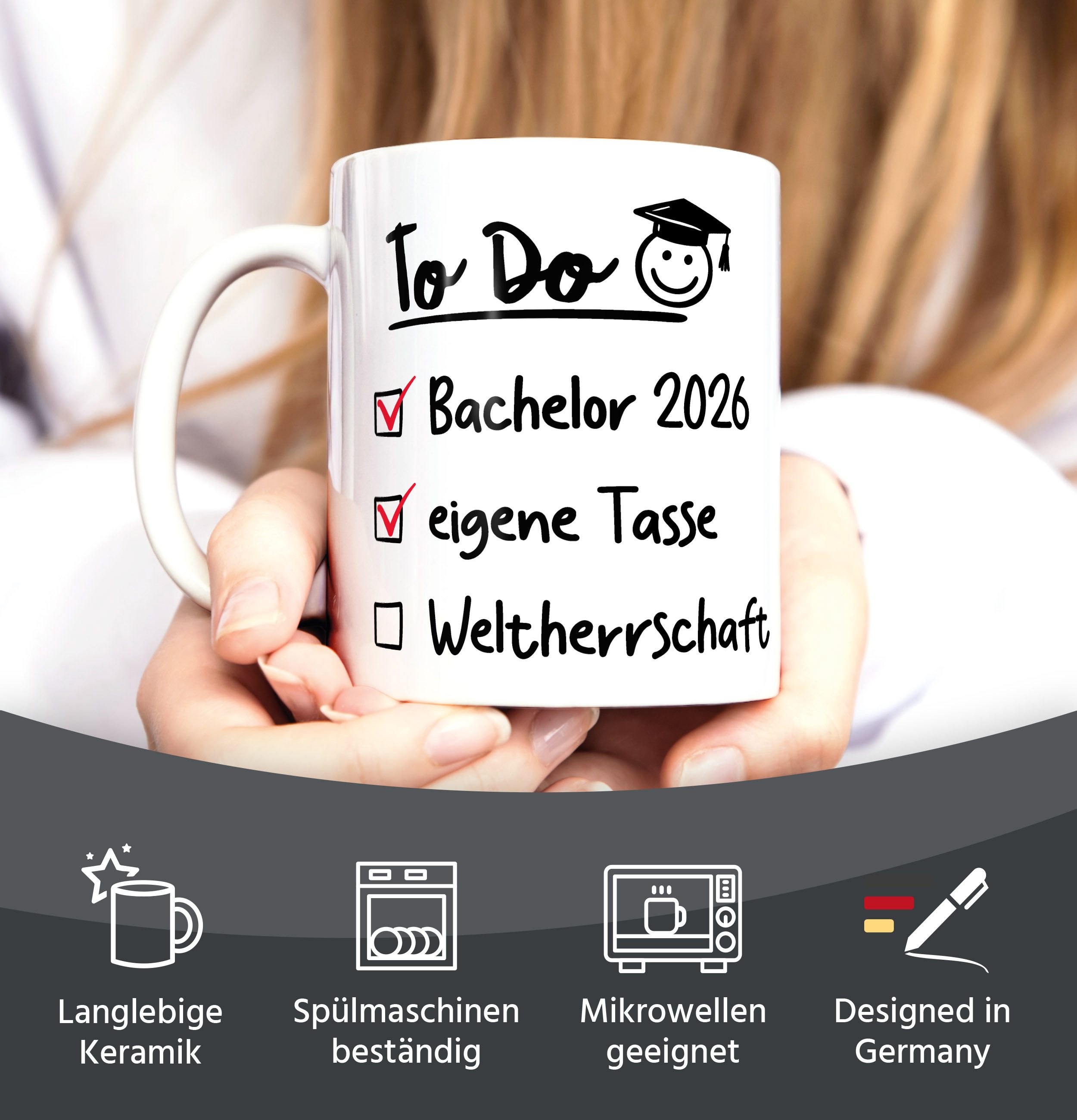 MoonWorks Tasse Kaffee-Tasse Geschenkidee Bachelor 2026 - Abschluss Geschenke Männer, Keramik – Bild 4 von 5