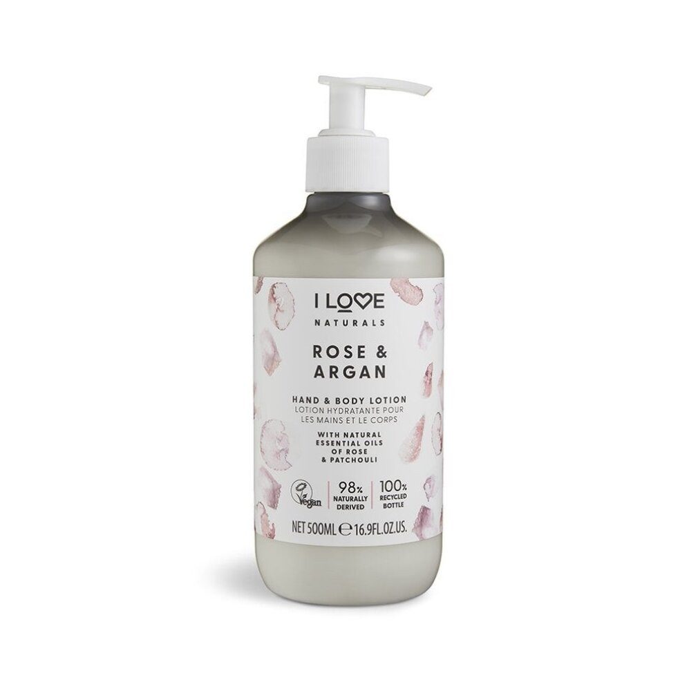 I Love... Körperpflegemittel ... Naturals Rose & Argan Hand & Körperlotion 500ml