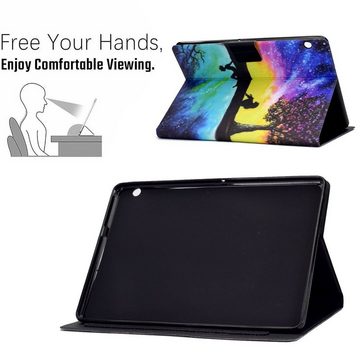 Wigento Tablet-Hülle Für Huawei MediaPad T5 10.1 Zoll Motiv 85 Tablet Tasche Kunst Leder Hülle Etuis
