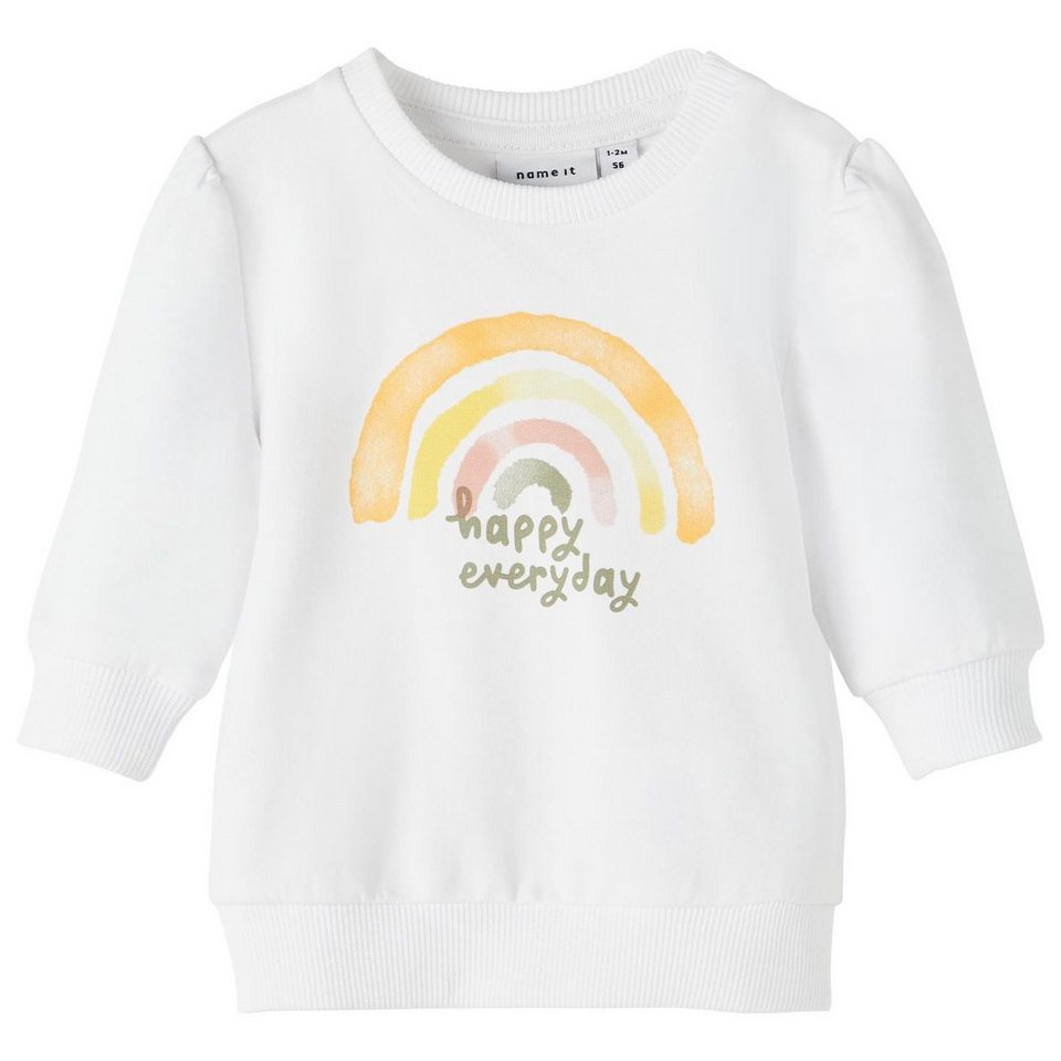 Name It Sweatshirt NBFHAINBOW LS LIGHT SWEAT UNB aus Bio-Baumwolle mit  Elastan