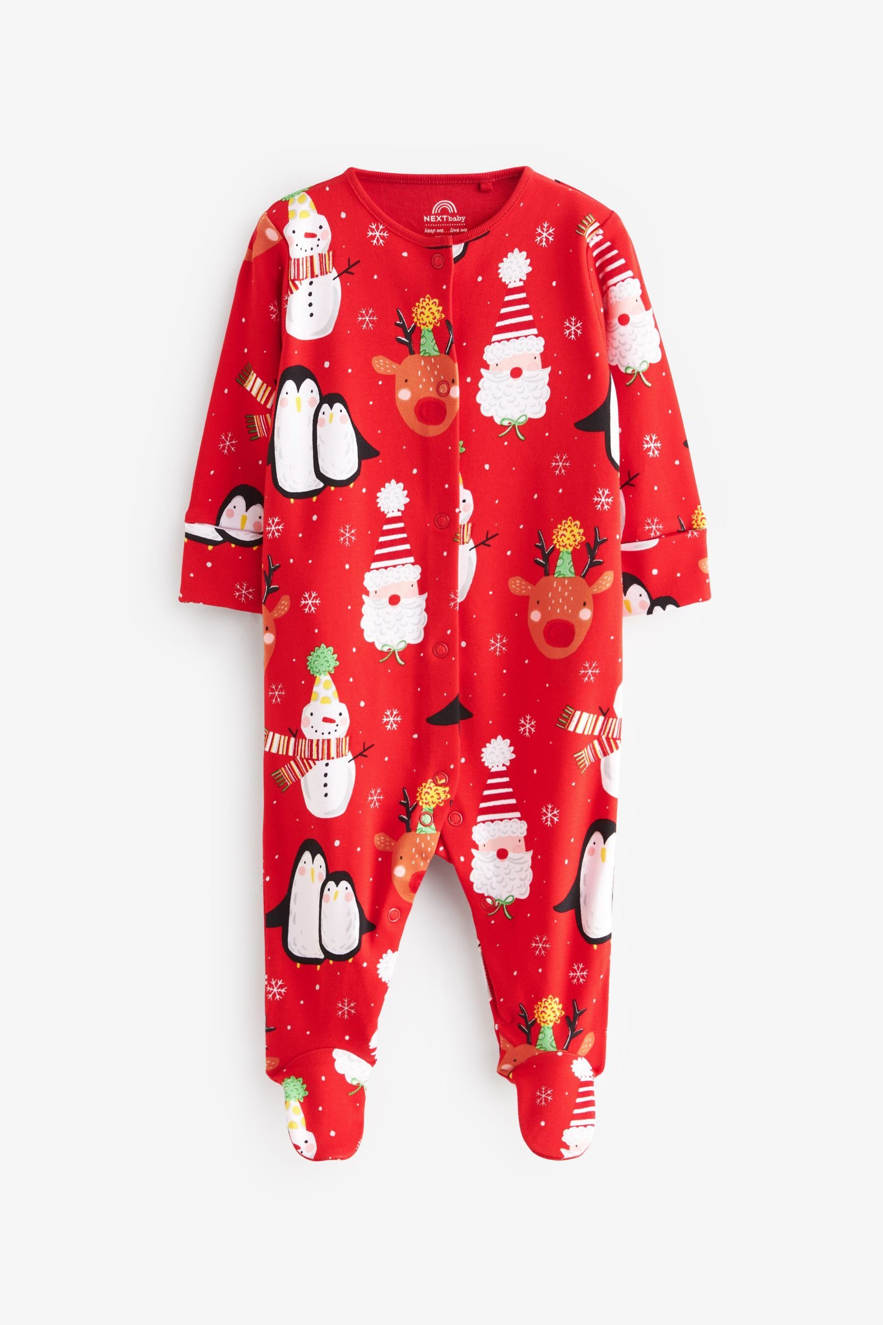 aus (1-tlg), Aktuelles England Baby-Schlafanzug Schlafoverall Weihnachten Next Design