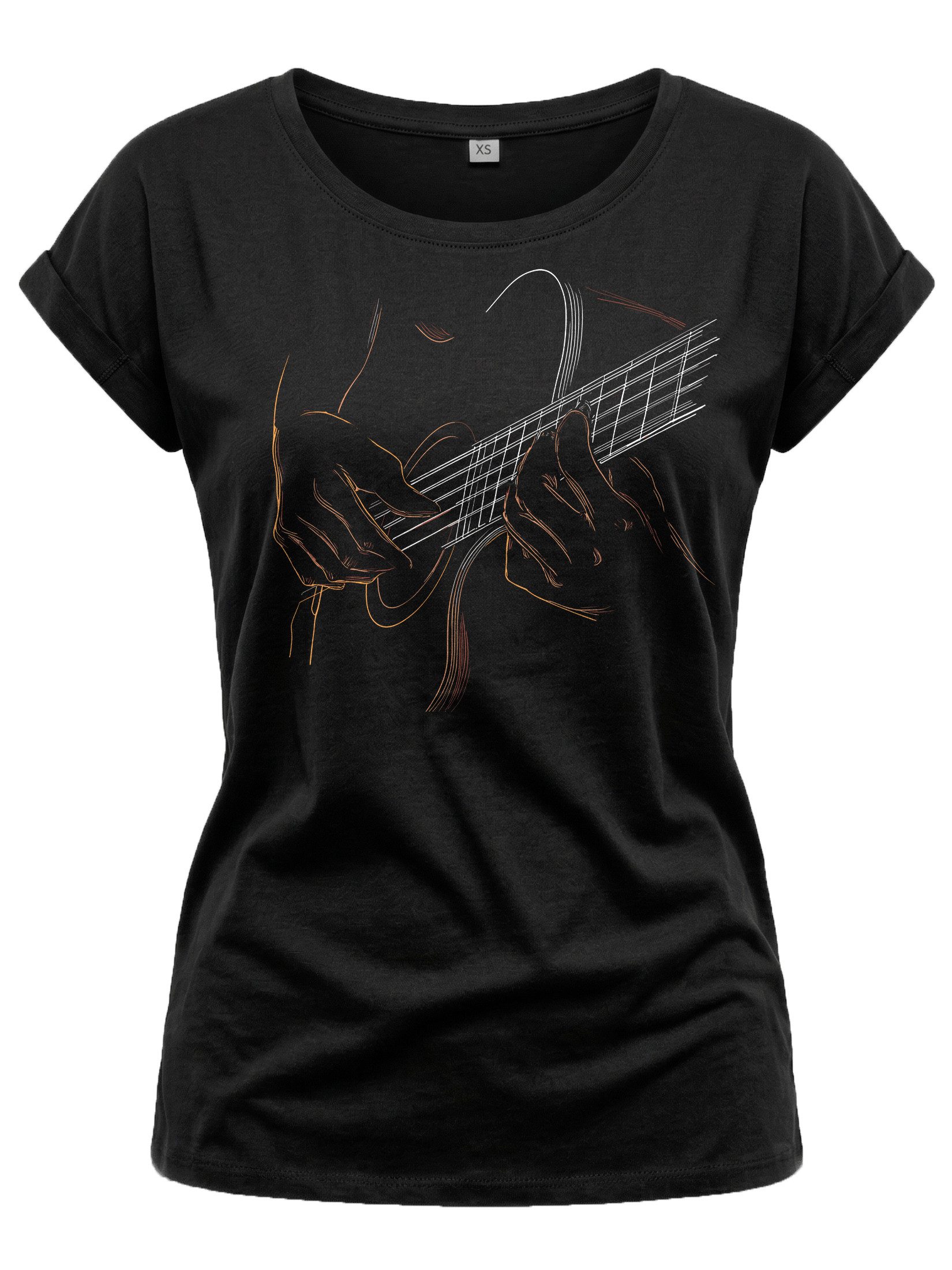 T-Shirt Rockiges Damen-Top mit Gitarren-Motiv – cooles Festival-Outfit