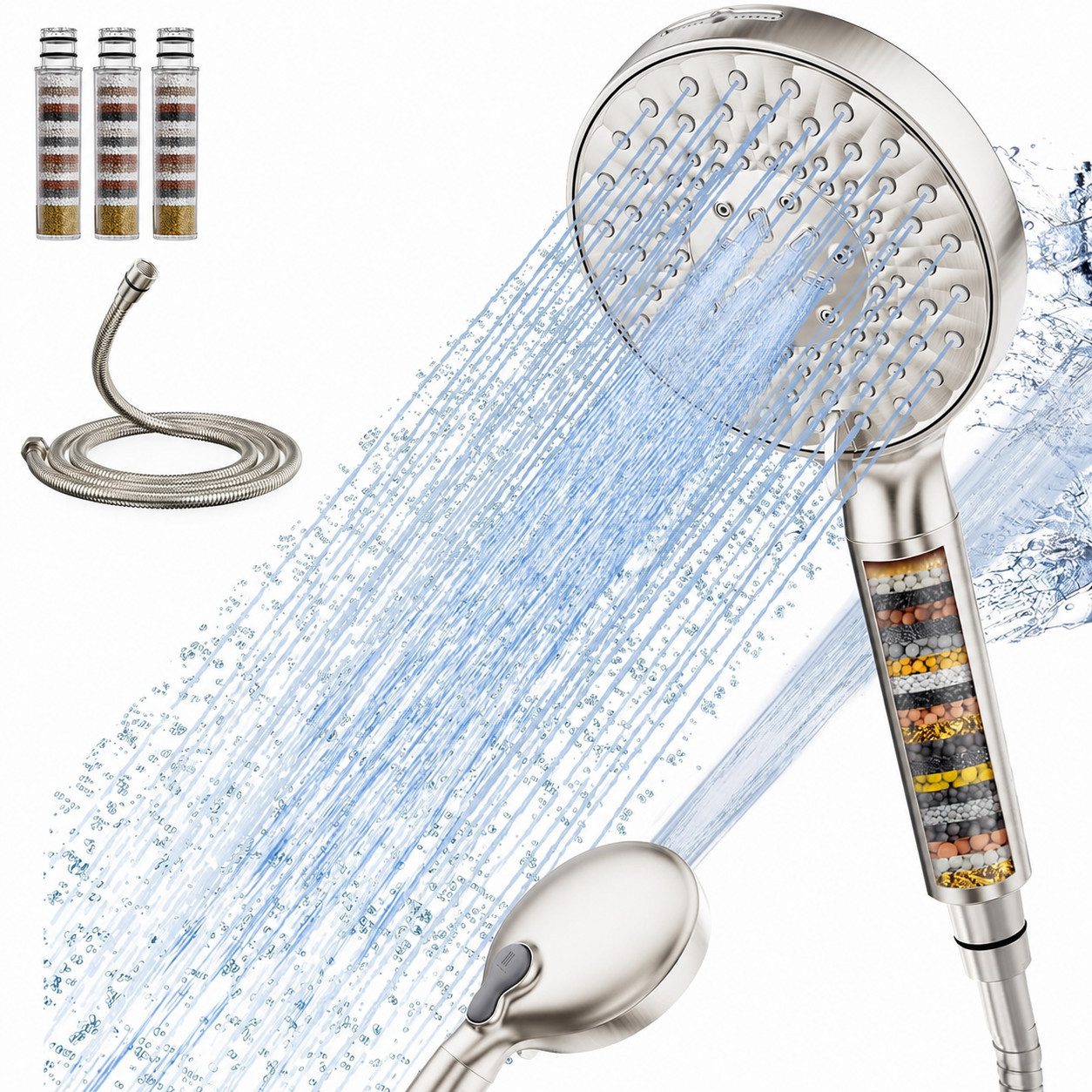 Rainsworth Handbrause Rainsworth Handbrause, (Set, sales@aquavital-global.com), 9 Strahlarten Filtrieren Handbrause Kalkfilter