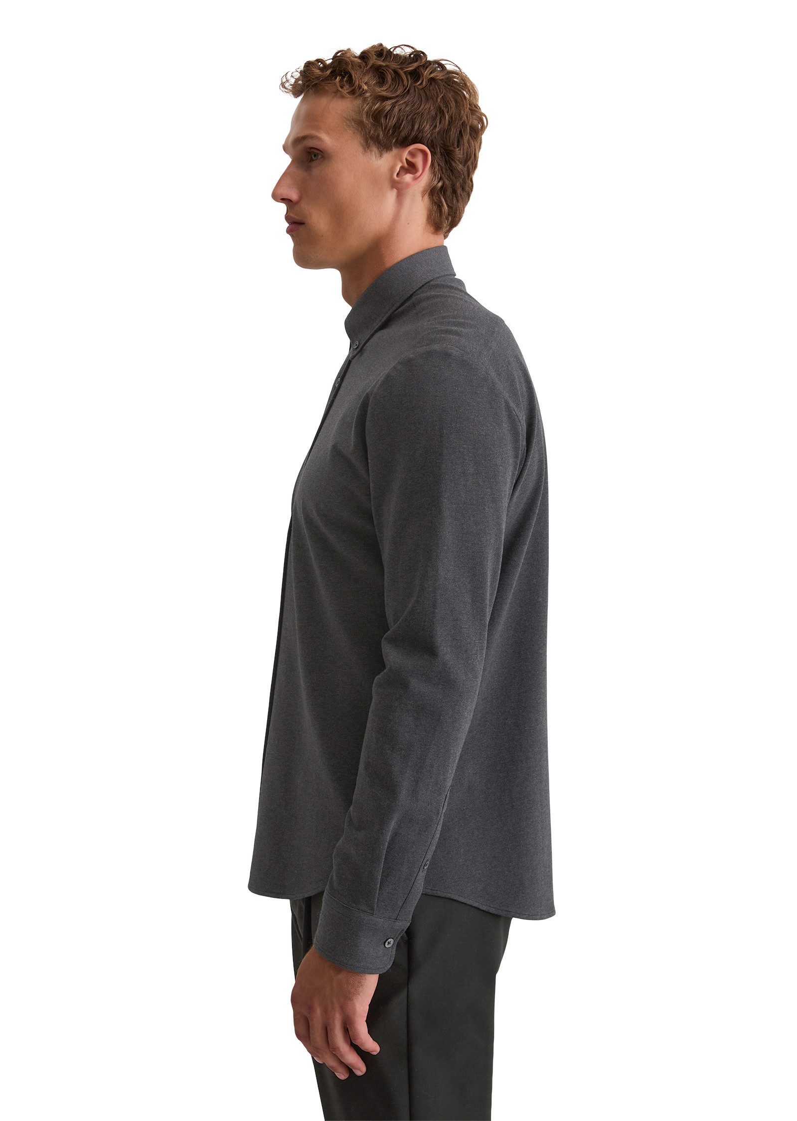 Marc O'Polo Langarmhemd aus kompakter Bio-Baumwolle günstig online kaufen