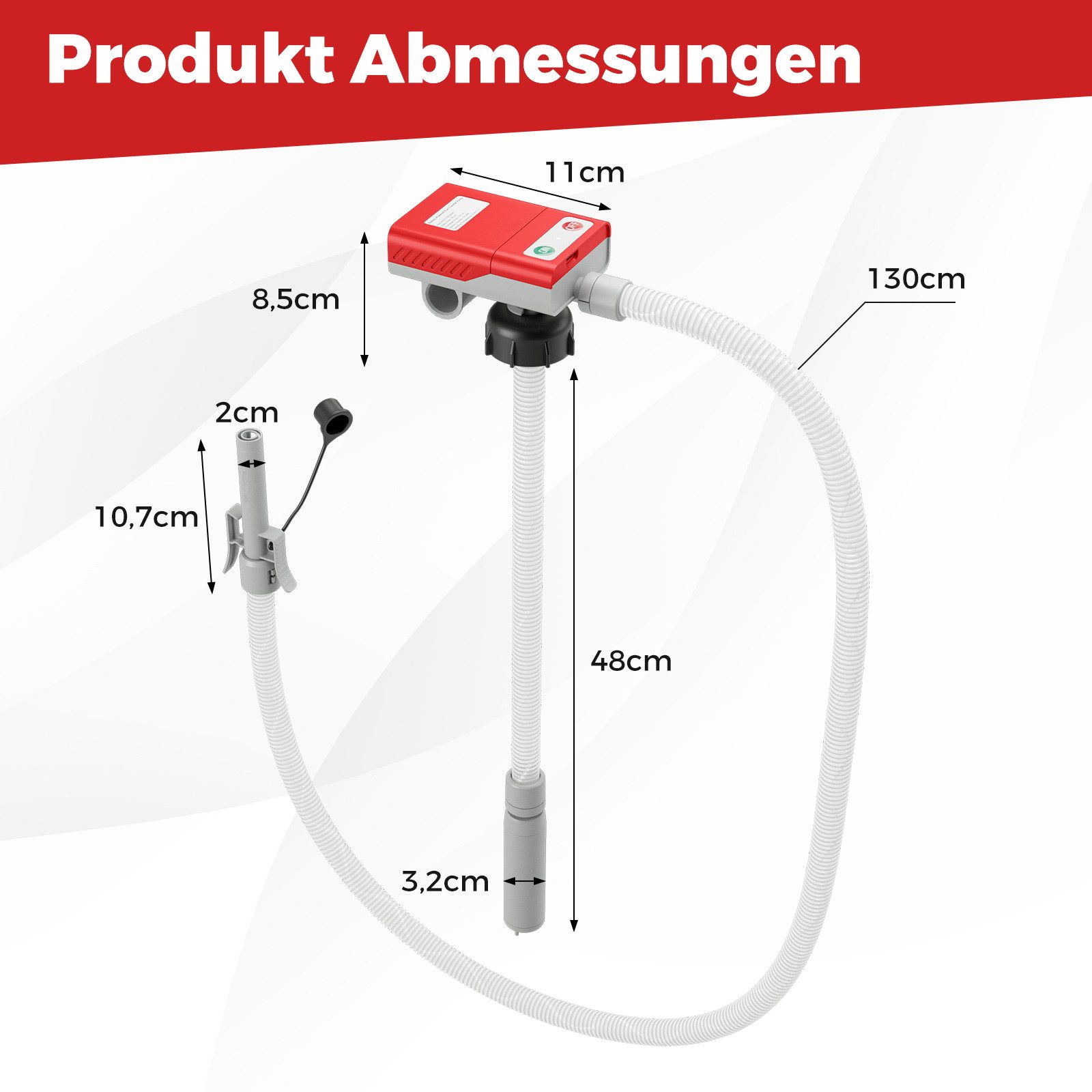 COSTWAY Ölabsaugpumpe, Kraftstoff Umfüllpumpe 3,8 GPM, 3 Größen-Adapter