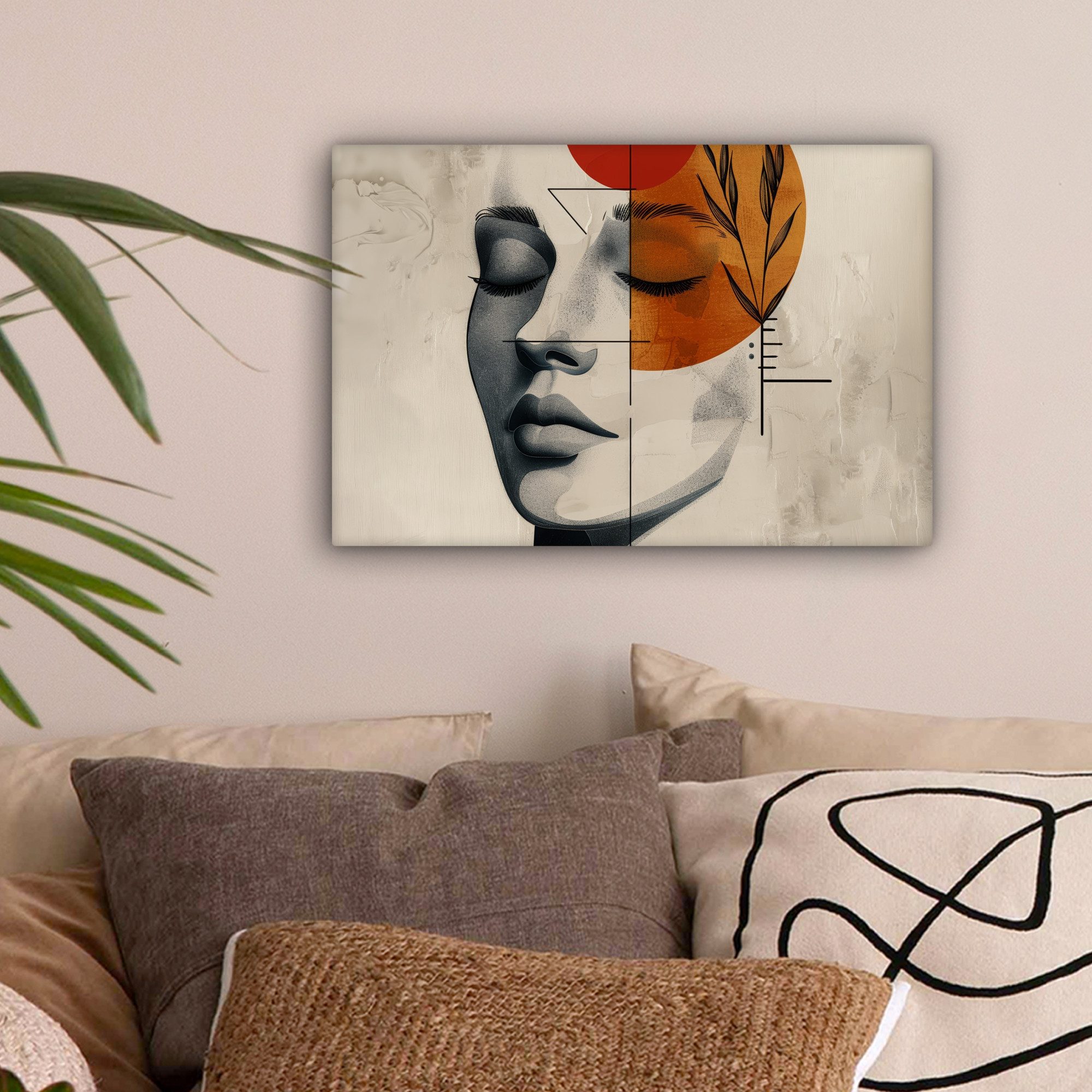 OneMillionCanvasses® Leinwandbild Gesicht - Kreise - Kunst - Modern, Fotodr günstig online kaufen