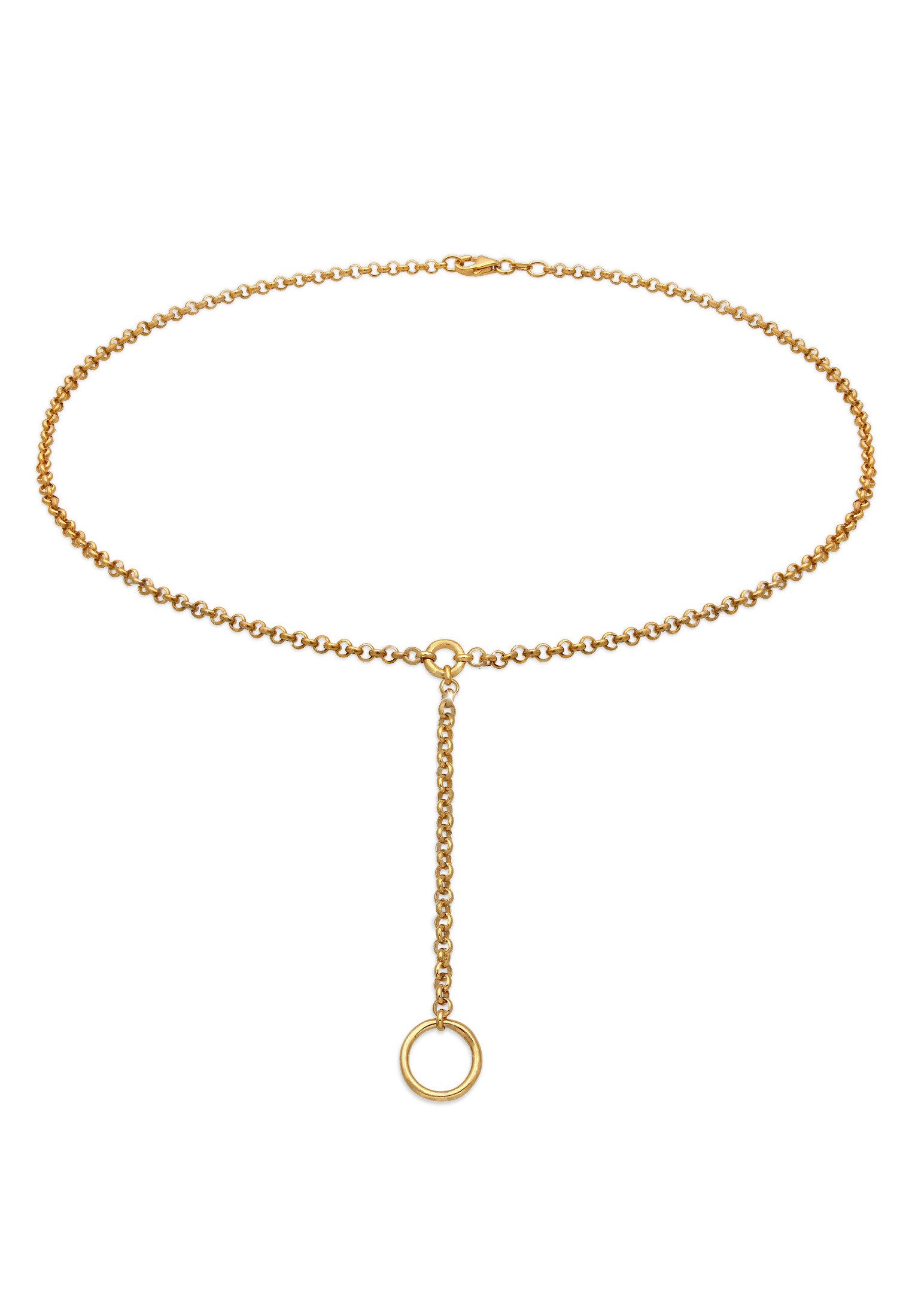 Elli Collierkettchen Choker Y-kette mit Kreis 925 Silber