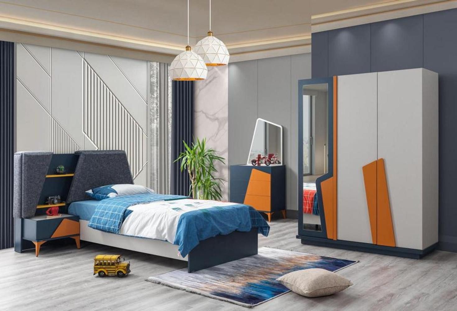 Xlmoebel Bett Kindermöbel set Kinderbett + Nachttisch + Kleiderschrank + Ko günstig online kaufen