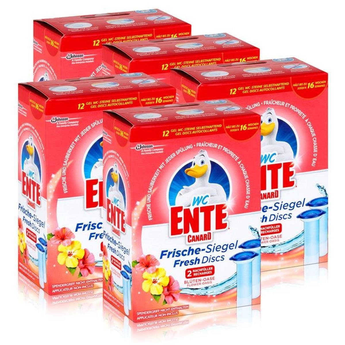 WC Ente 5x WC Ente Frische Siegel Nachfüller Blüten Oase WC-Reiniger