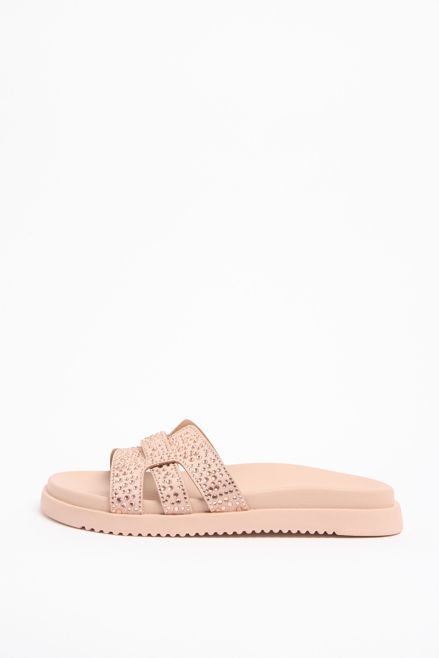Friends Like These Friends Like These Slider mit Strass und Fußbett Badepantolette