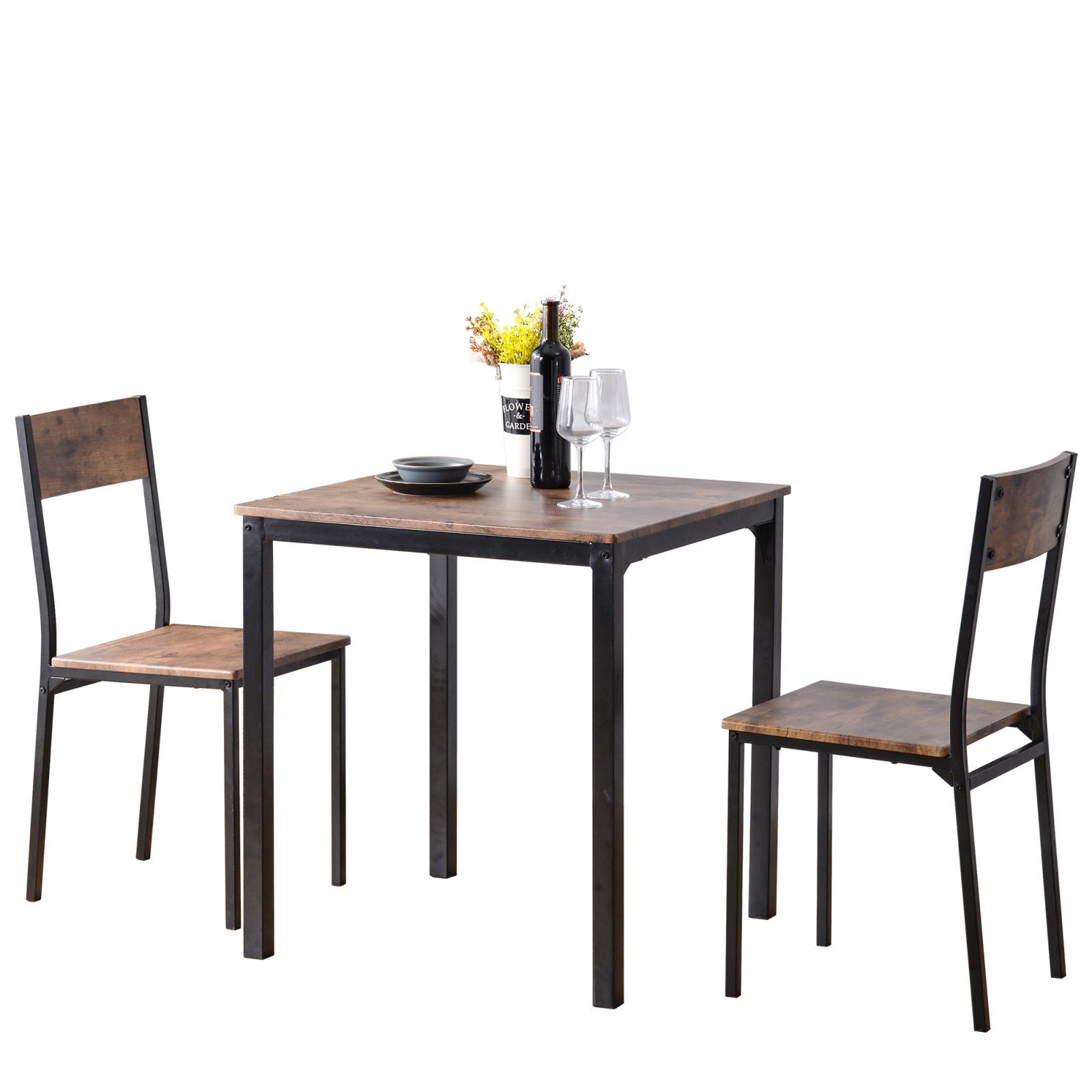 Tisch), und Stühle Stühle, Essgruppe Esstisch Esszimmer 2 mit Esstisch SEEZSSA Küchentisch für 2 Esstisch Wohnzimmer (Set, Stühlen, Set, 3-tlg, Küche 1