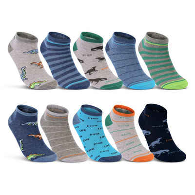 sockenkauf24 Sneakersocken 10 Paar Kinder Sneaker Socken Jungen & Mädchen Baumwolle Kindersocken (56301, 31-34) WP