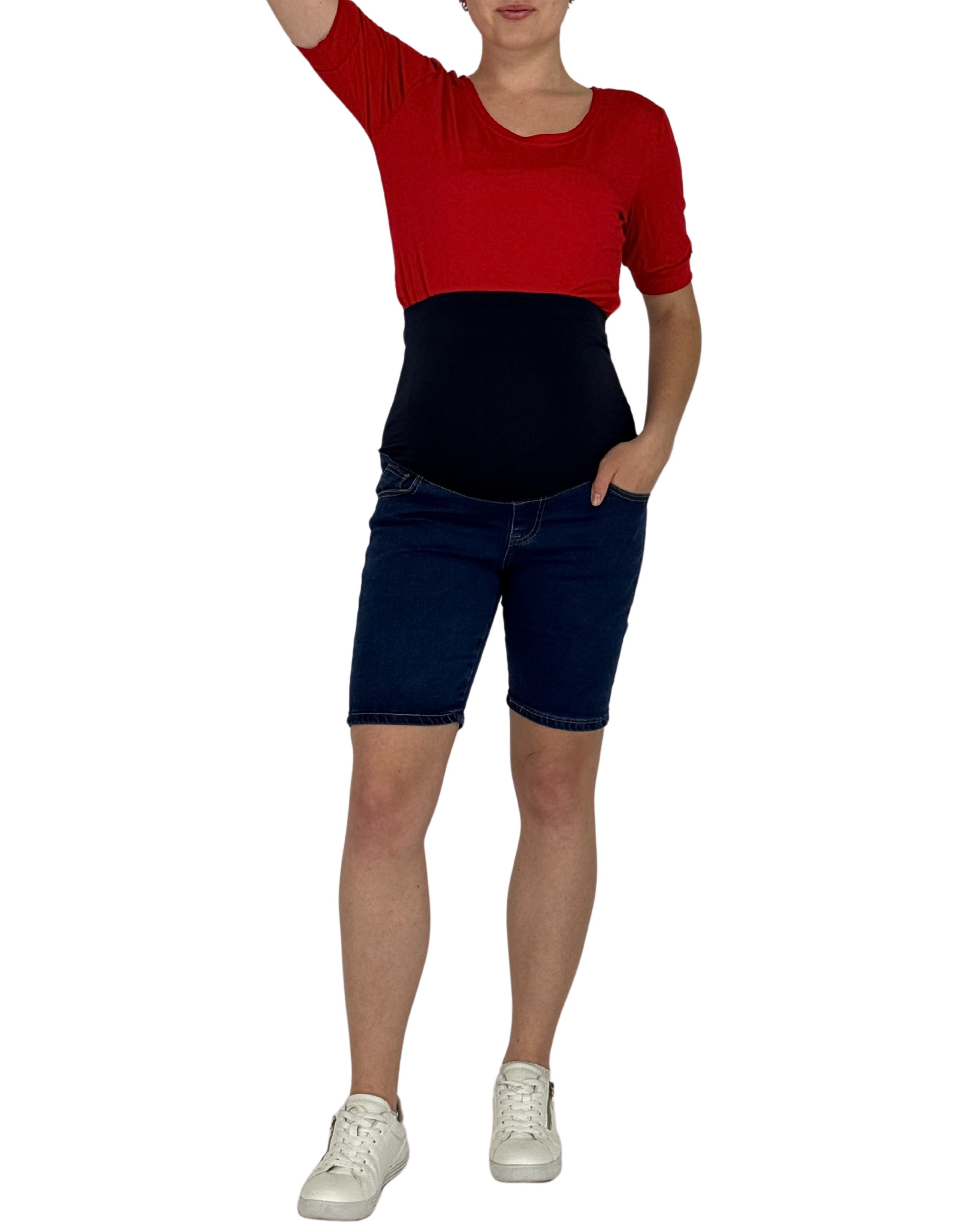 YESET Umstandsshorts Umstandsmode Jeansshort Umstandsshort Denim Bauchband stretch Shorts S Bauchband