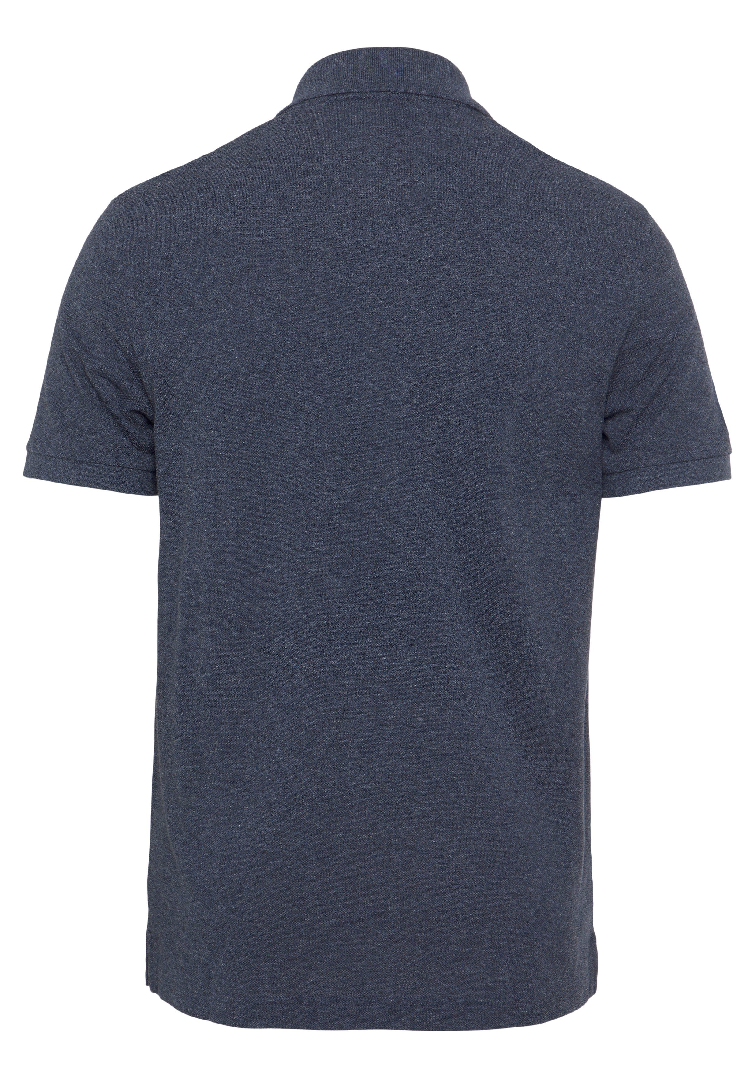 gemustert blau (1-tlg) Logostickerei Poloshirt mit Lacoste