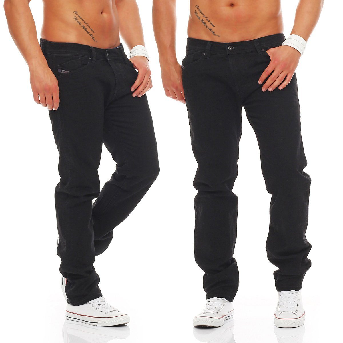 Diesel Straight-Jeans Herren Darron 0R4H6 Schwarz, 5-Pocket-Style, Größe: W28 L32, mit Stretch Anteil