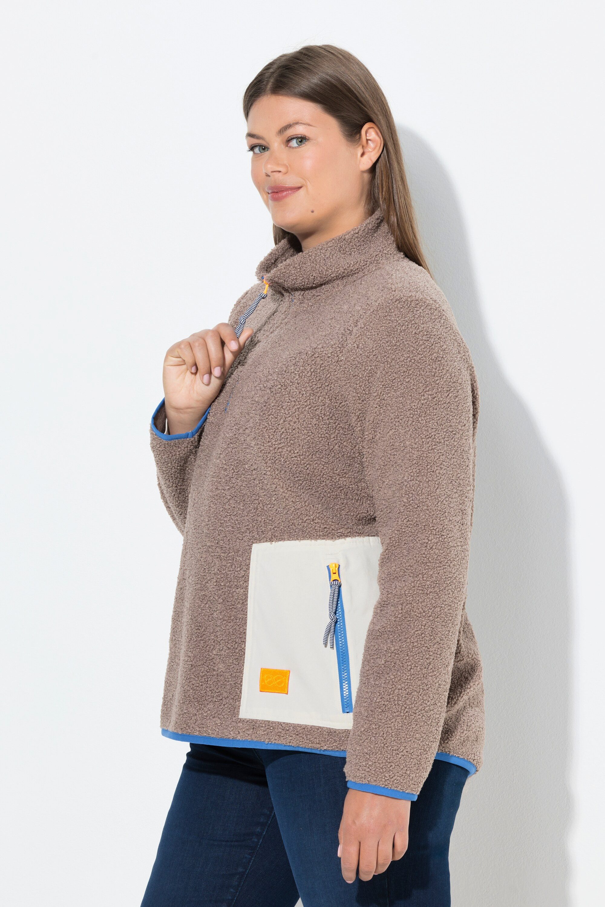 Laurasøn Sweatshirt Teddy-Sweatshirt Langarm Stehkragen OEKO-TEX