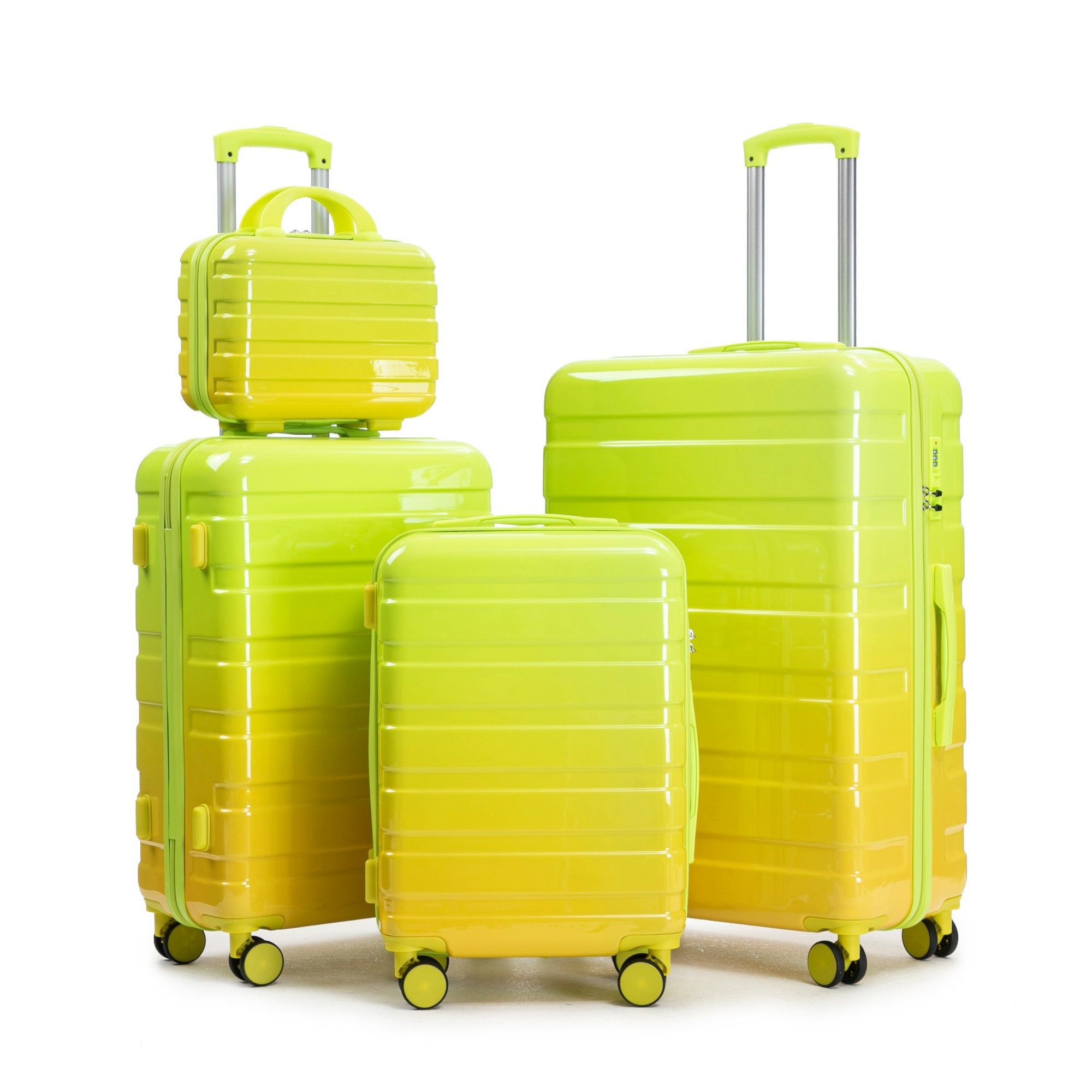LVHOM Hartschalen-Trolley Handgepäck-Trolley&Koffer 2/4-St.14"/20"/24"/28", leise Rädern für Tour, Geschäftstrip, Familienurlaub, längere Erkundungen, Flughafentransfers