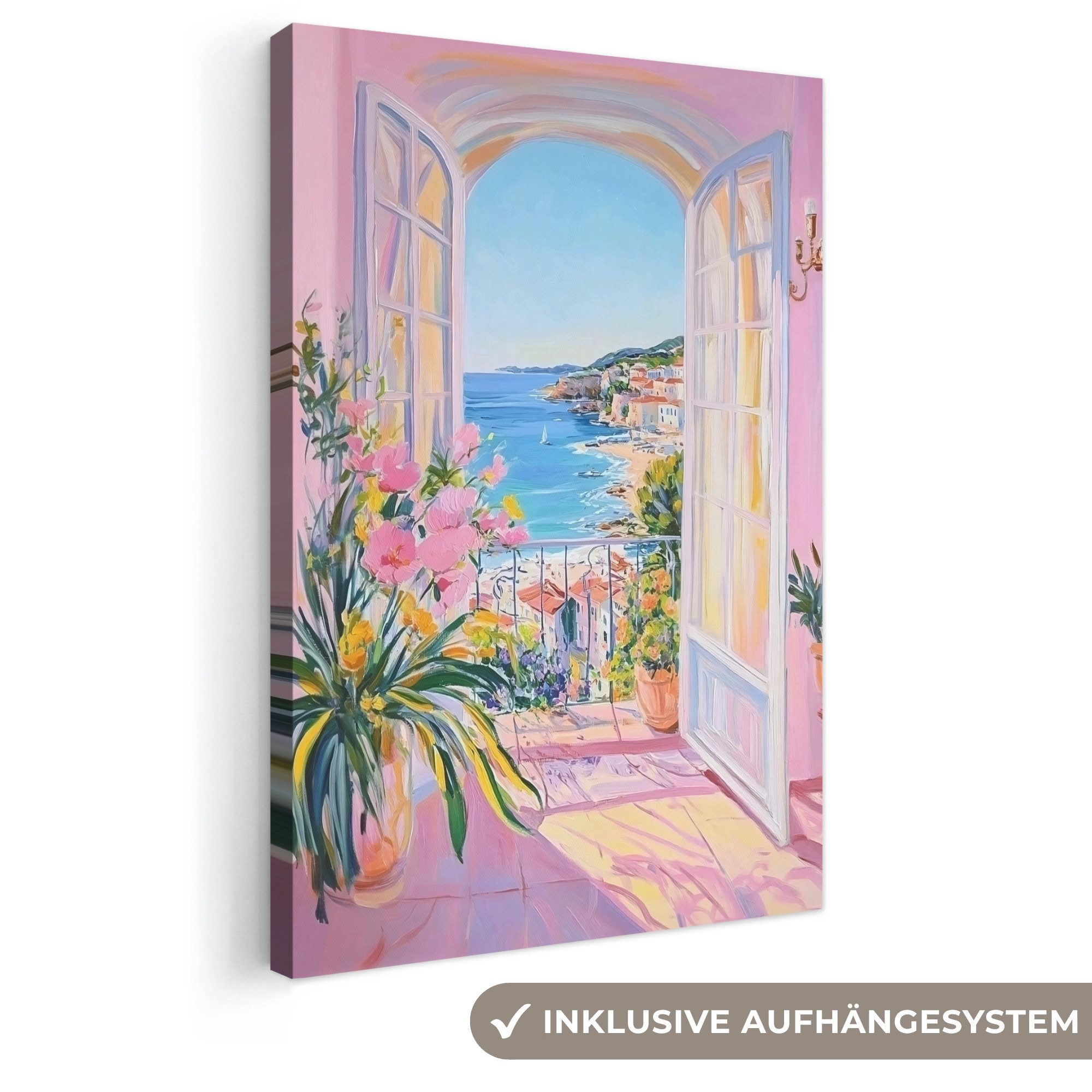 OneMillionCanvasses® Leinwandbild Rosa - Außen - Farbe, Fotodruck (1 St), Leinwand Canvas Wandbild, Wanddekoration 20x30 cm