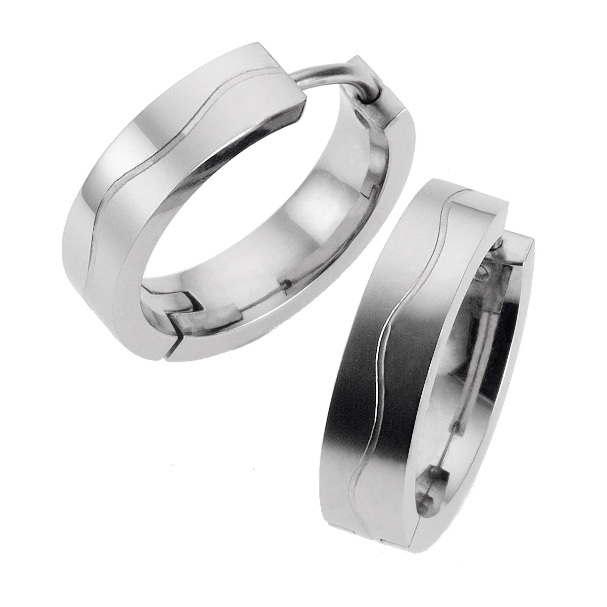 Zeeme Paar Creolen Edelstahl glanz/matt 18mm Durchmesser günstig online kaufen