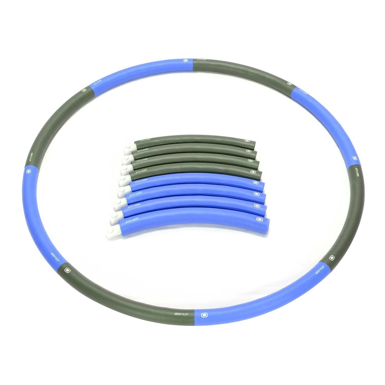 SCHNÜRRLIE Hula-Hoop-Reifen Fitnessreifen 97cm abnehmbare Elemente 8 Blau einstellbar), (Größe