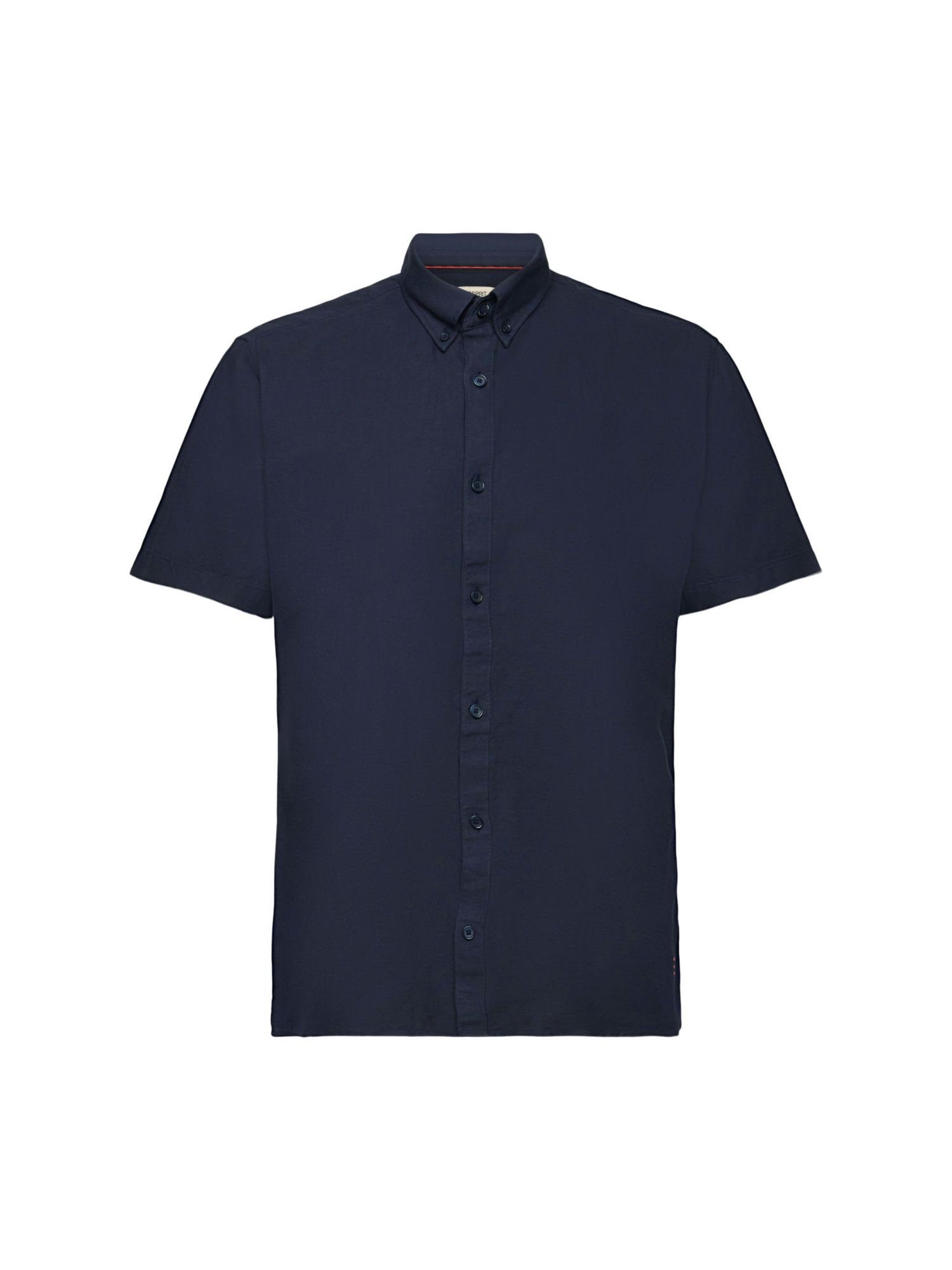 Esprit Kurzarmhemd Button-Down-Hemd aus Baumwolle NAVY