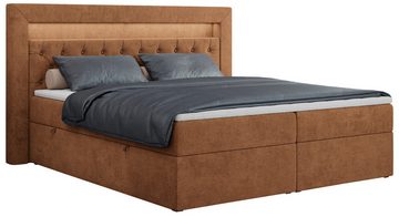 MKS MÖBEL Boxspringbett Gold 6, mit Bettkasten, Doppelbett mit Multipocket-Matratze und Topper