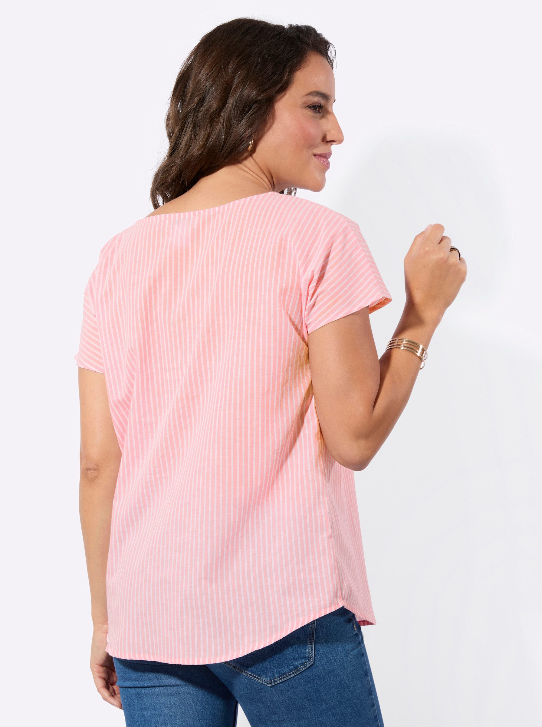 Witt Klassische Bluse Streifenbluse Kurzarm