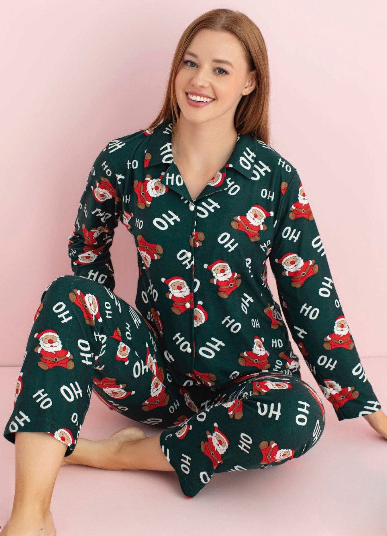 fashionshowcase Pyjama Weihnachts-Design Schlafanzug mit Santa günstig online kaufen