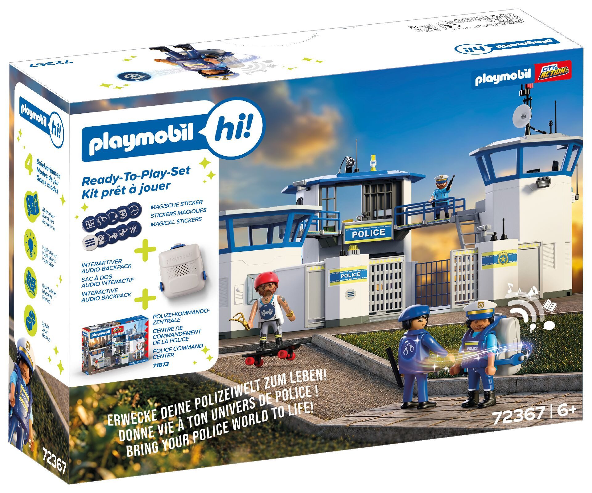 Playmobil® Playmobil Hi! Ready-To-Play Set Polizei (71873), City Action Konstruktions-Spielset, (263 St), Made in Europe