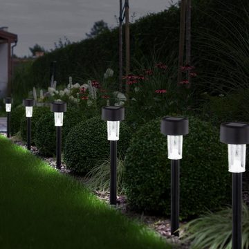 etc-shop LED Solarleuchte, LED-Leuchtmittel fest verbaut, Solarleuchte Erdspieß Garten Wegbeleuchtung Solar Außen