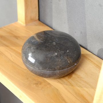 wohnfreuden Aufbewahrungsdose Marmor Dose 12 cm schwarz rund