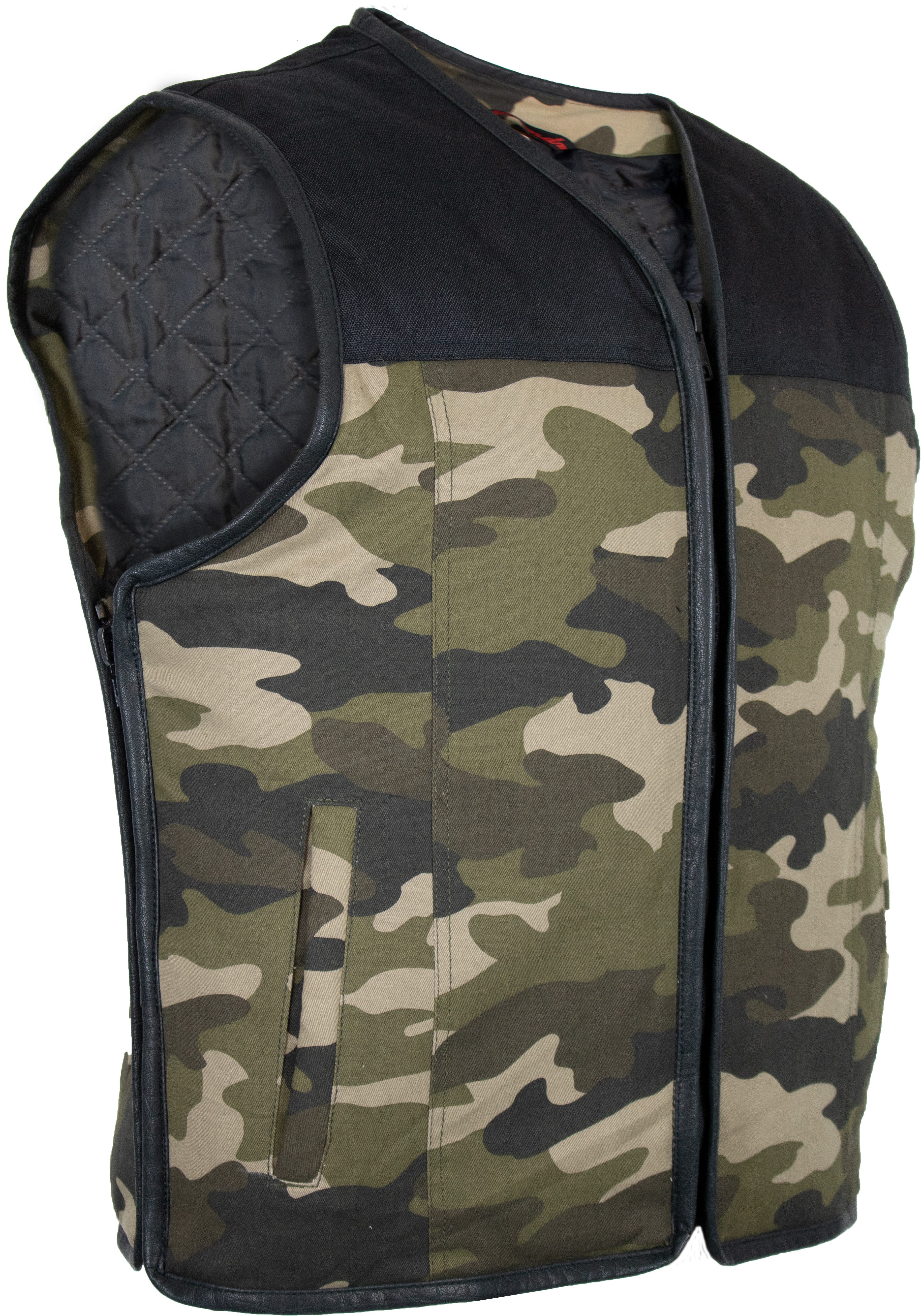 MDM Motorradweste Herren Camouflage Tarn Biker Weste Kutte Herren Biker Kut günstig online kaufen