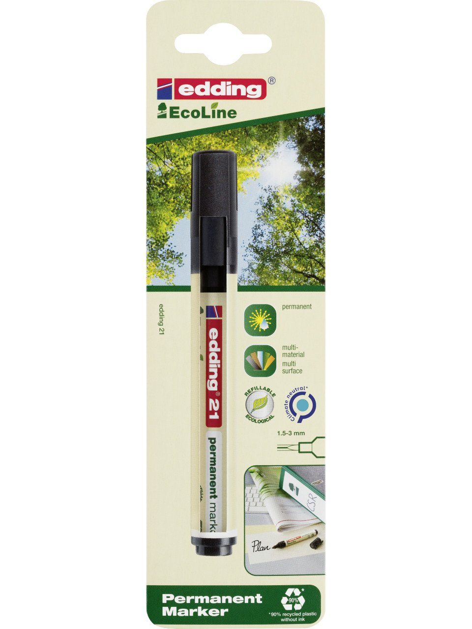 Permanentmarker edding 21 EcoLine permanent marker schwarz