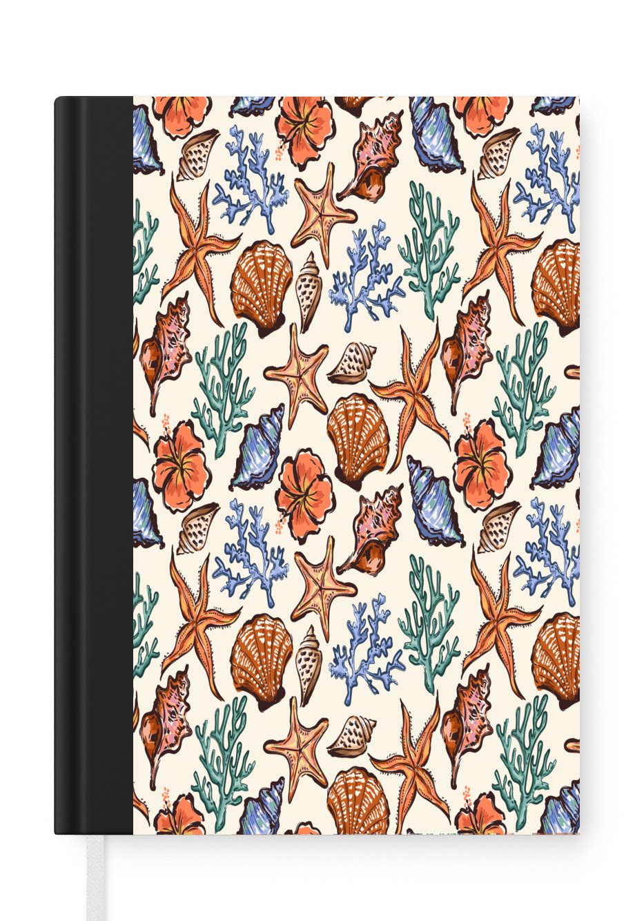 MuchoWow Notizbuch Küste - Meer - Sternfisch - Koralle, Notebook, Notizblock a5, Tagebuch, Journal Liniert