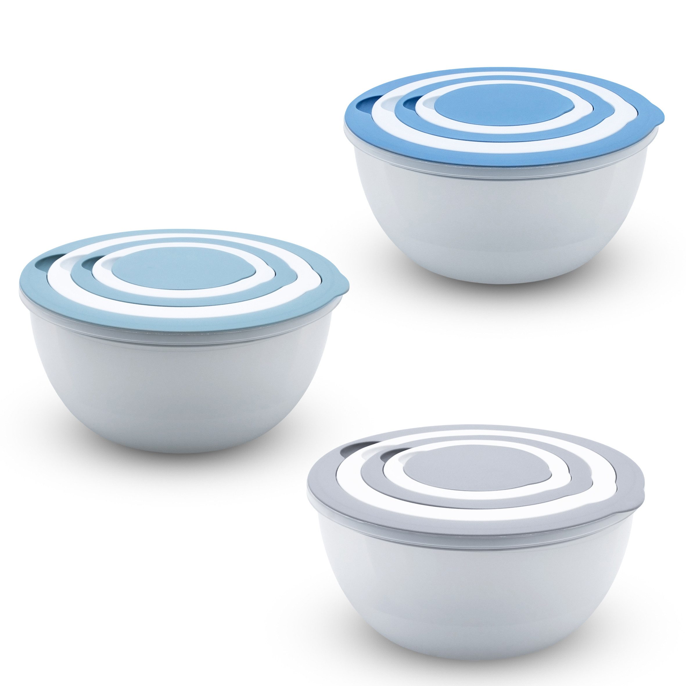 Spetebo Schüssel Schüsseln mit Deckel 5er Set - 0,4 l bis 4,4 l, Kunststoff, (Set, 5-tlg), in 3 Farben sortiert