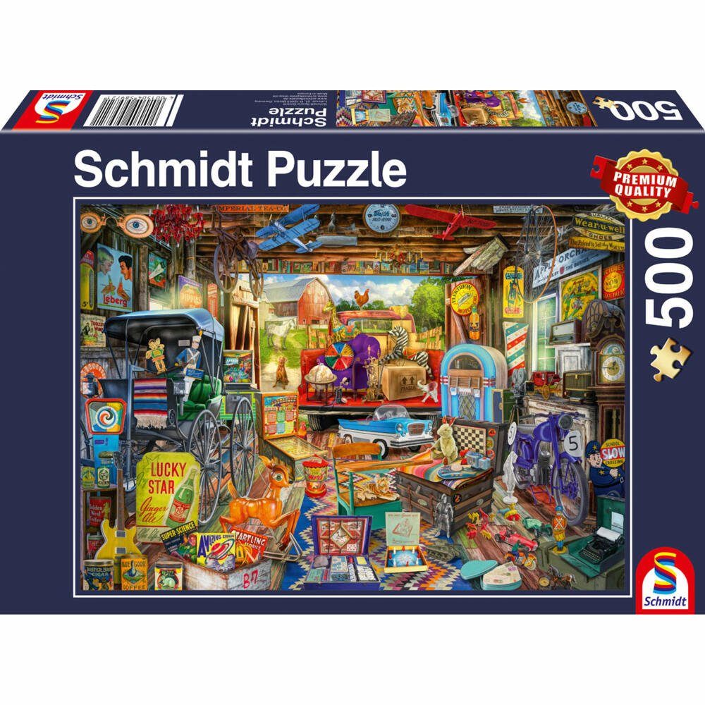 Puzzle Puzzleteile 500 Spiele 500 Teile, Garagen-Flohmarkt Schmidt