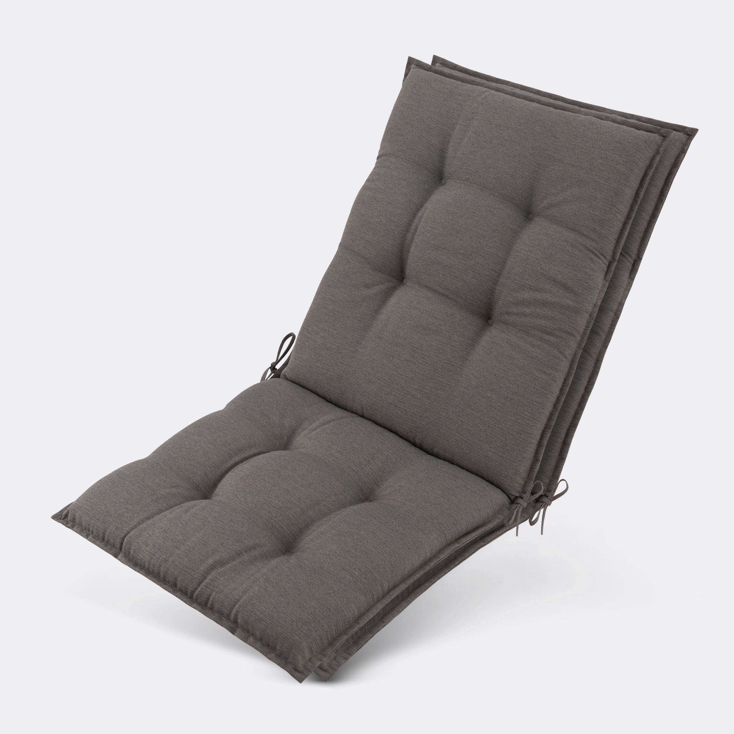 Beautissu Sitzauflage 2er Set Niedriglehner Auflage Sun-NL, 100x50x8cm, Taupe, 8cm Dicke Gartenstuhlauflage mit Befestigung UV-Lichtechtheit 5
