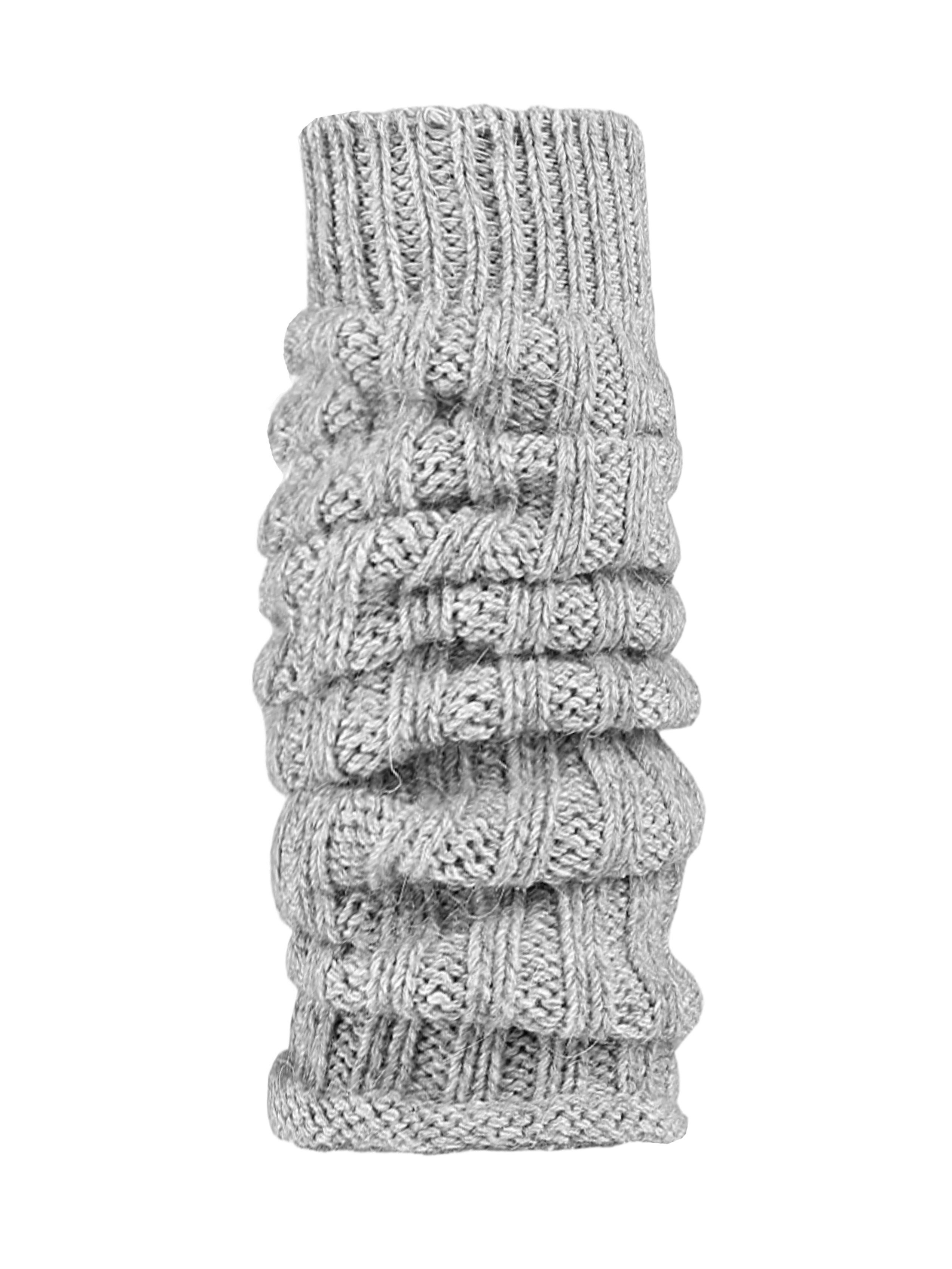 HomeOfSocks Beinstulpen Alpaka Stulpen Damen aus Wolle Grobstrick Leg Warmer Hoher Tragekomfort dank Gummibund Höhe verstellbar