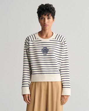 Gant T-Shirt Damen Sweatshirt STRIPED MONOGRAM C-NECK (1-tlg)