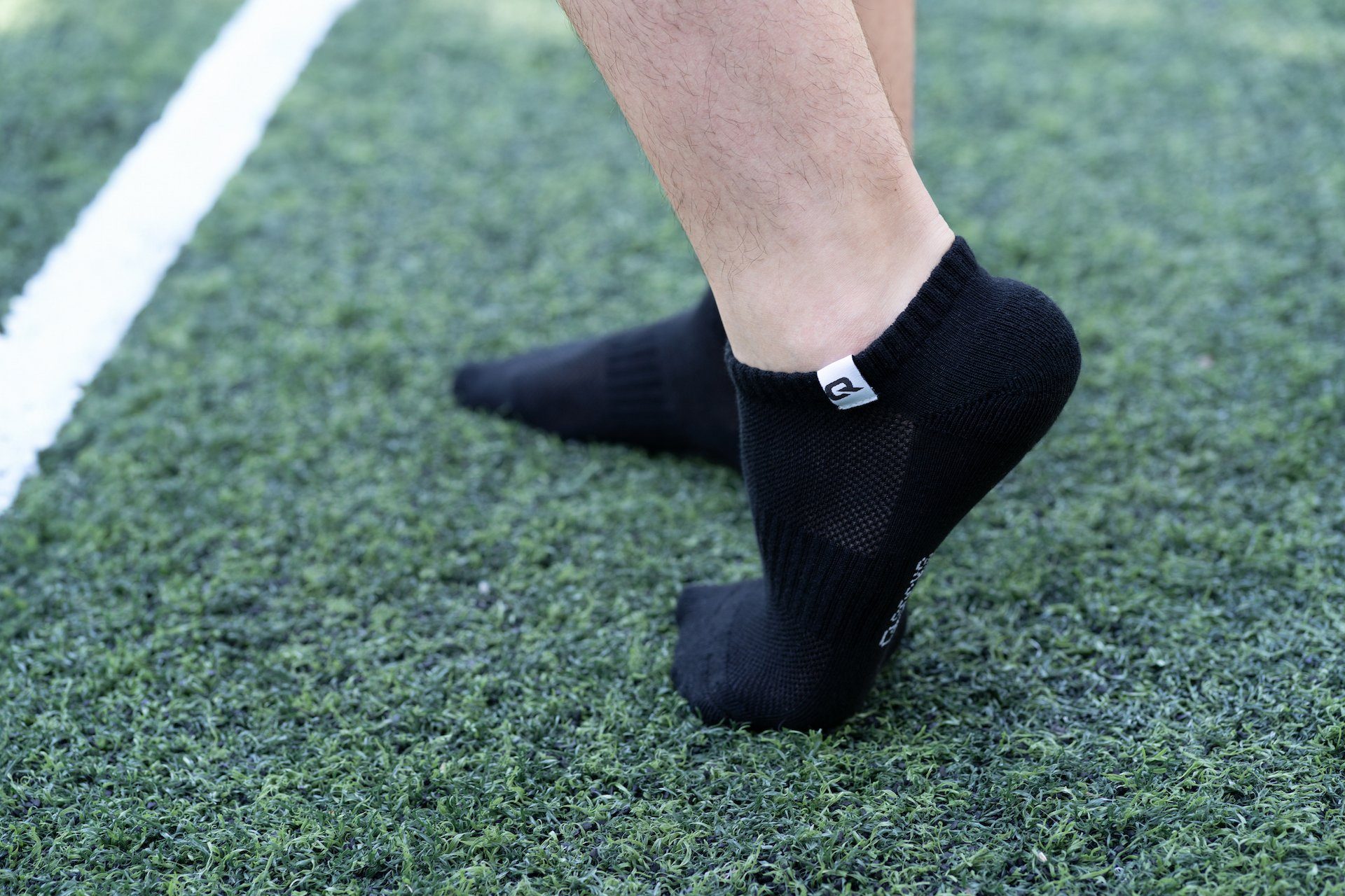 QSOCKS Sneakersocken und & (Packung, 6 Herren gepolsterte Paar) Qualität Damen Socken Zehen für Sohle Grau Baumwolle Hochwertige