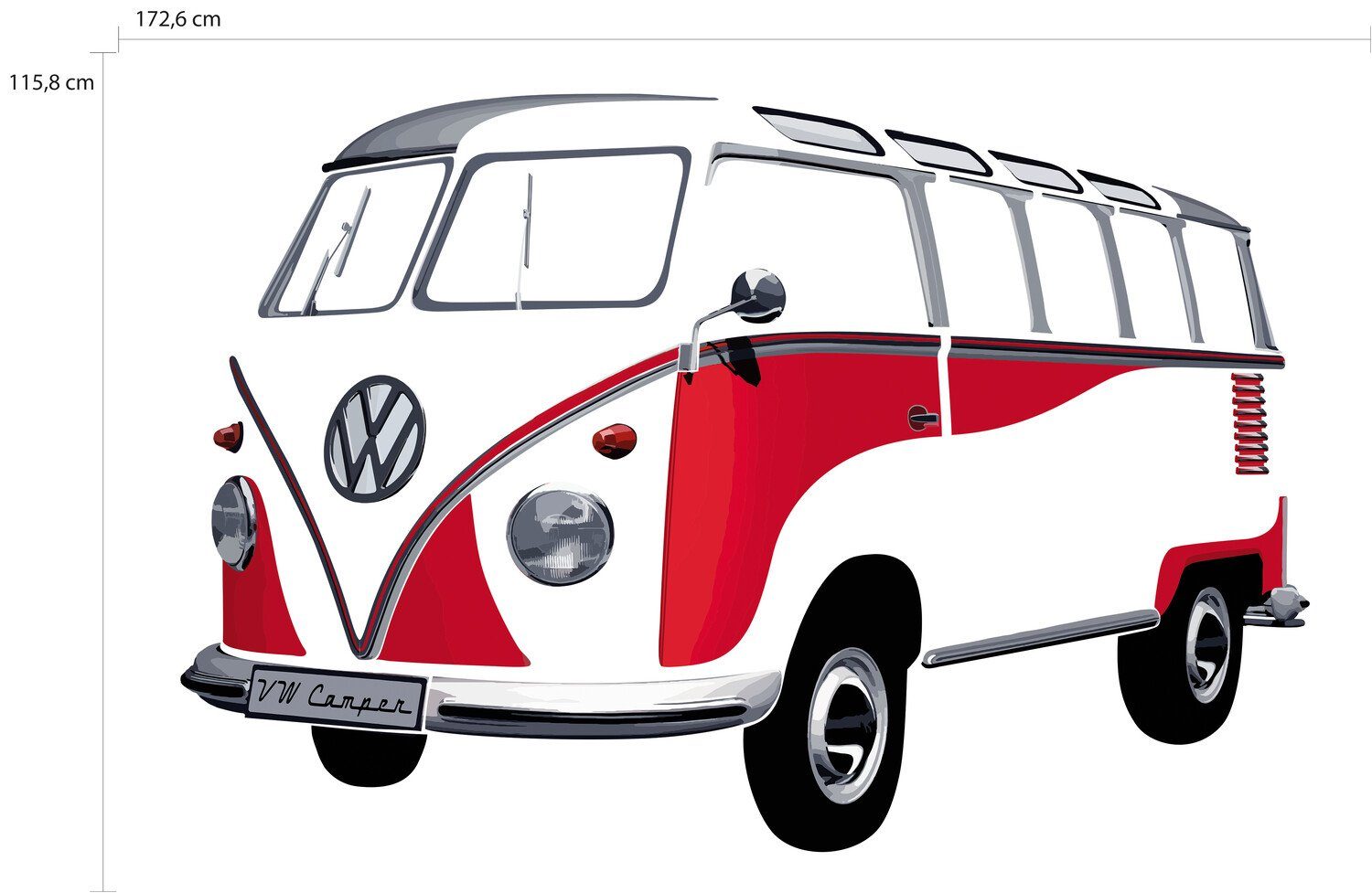 VW Collection by BRISA Wandtattoo VW Bulli T1