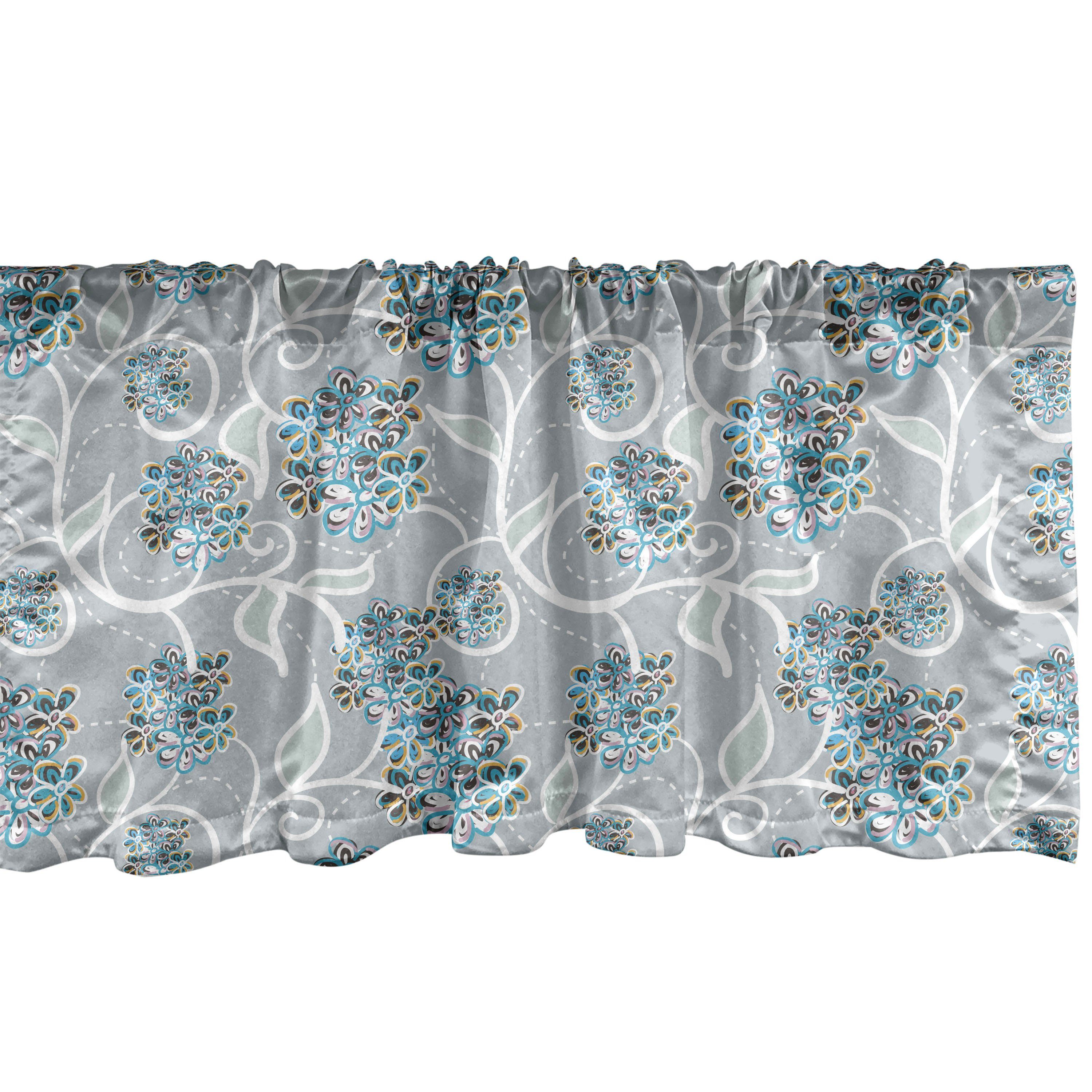 Scheibengardine Vorhang Volant für Küche Schlafzimmer Dekor mit Stangentasche, Abakuhaus, Microfaser, Blumen Wirbels-Gänseblümchen-Blumenstrauß